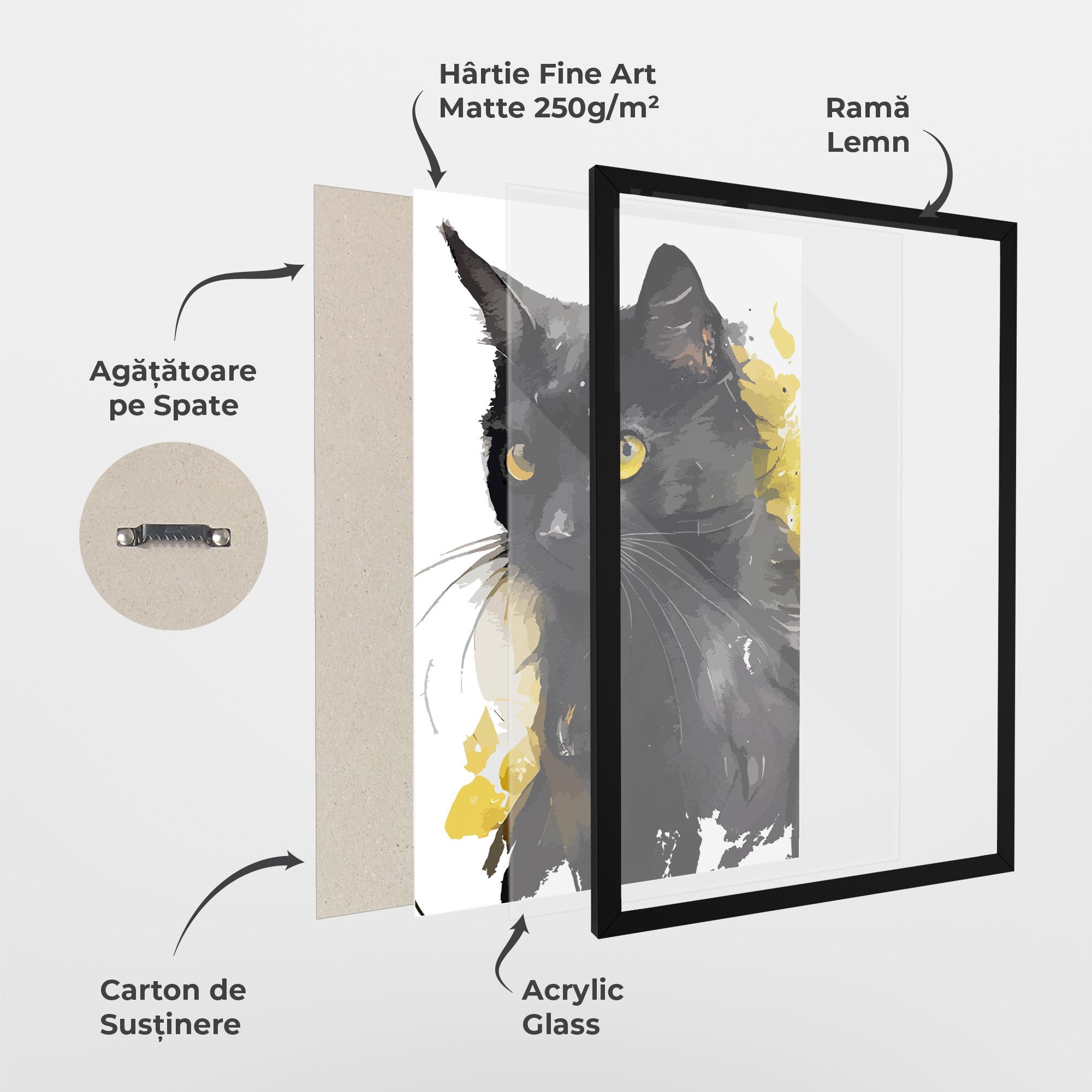 Poster Înrămat Beautiful Black Cat mockup 1