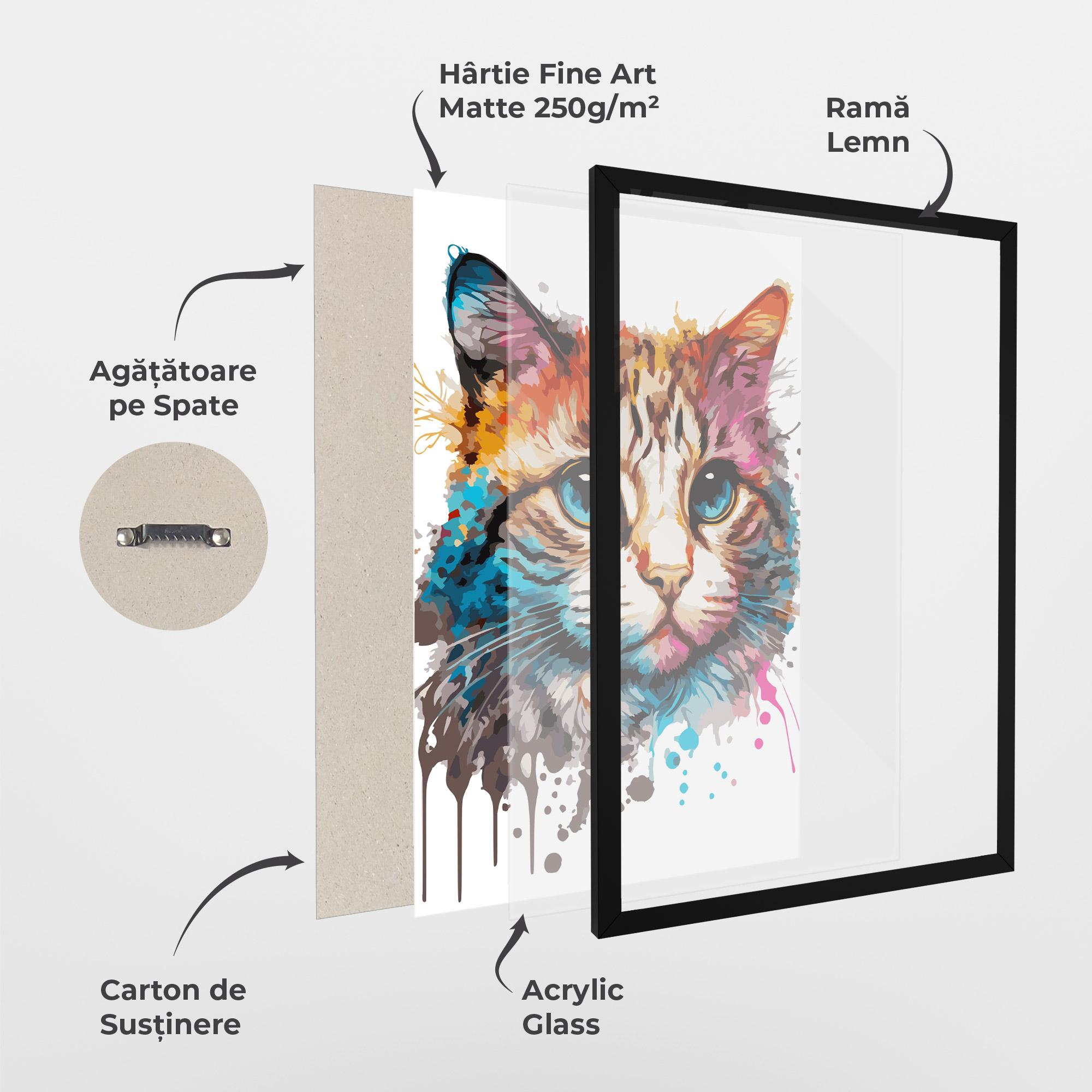 Poster Înrămat Blue Eyes Cat mockup 1