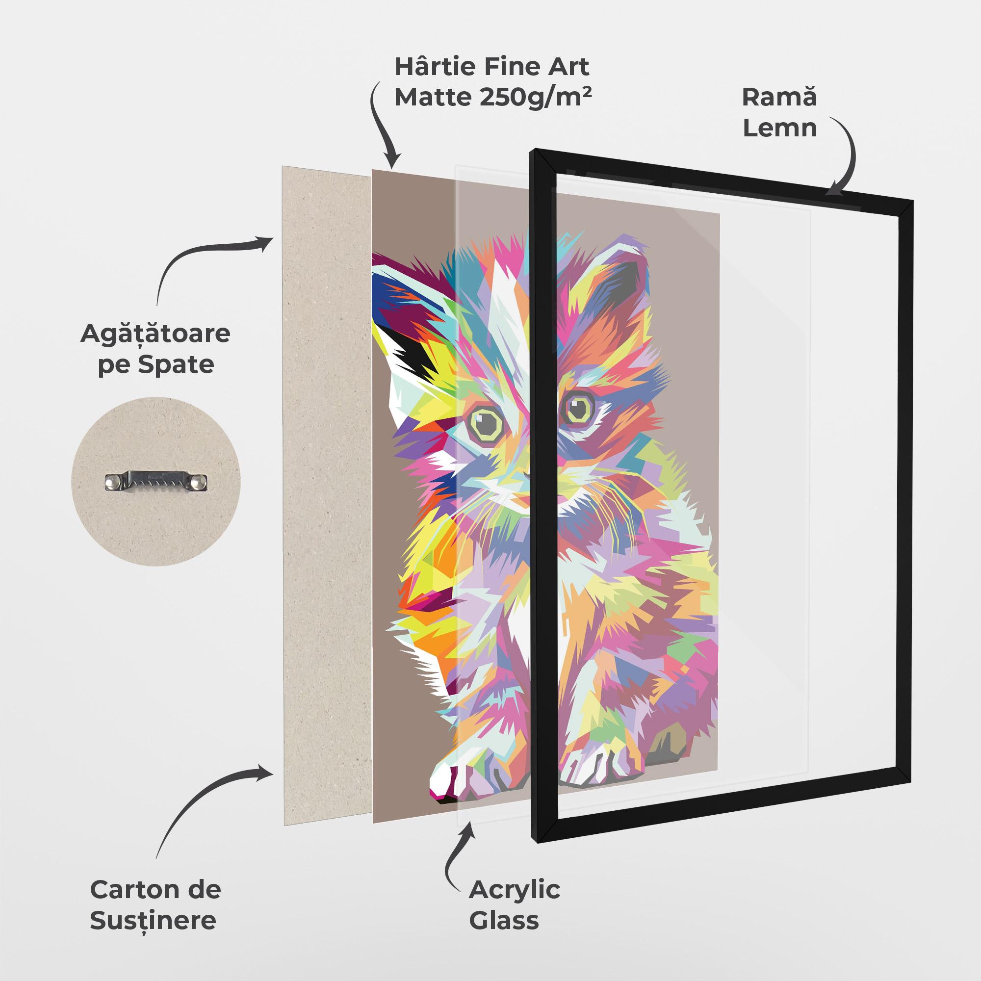 Poster Înrămat Colorful Cat mockup 1