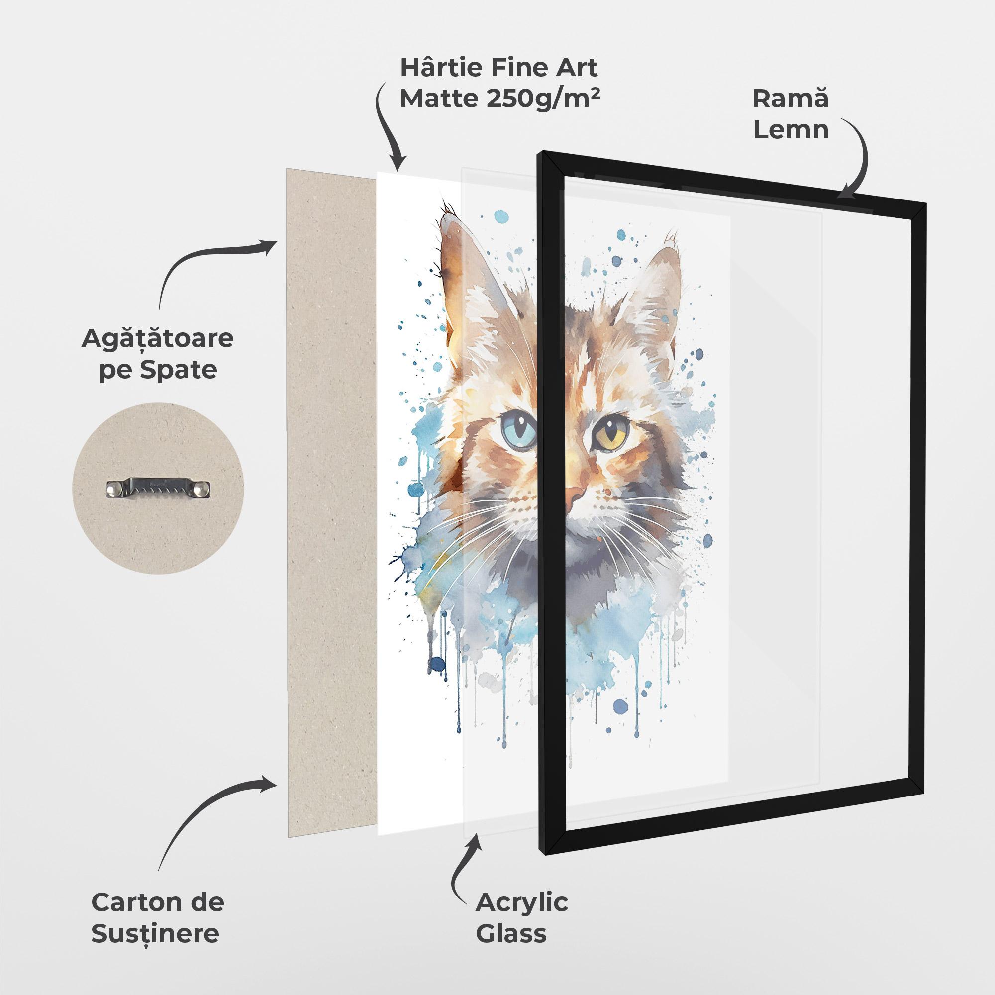 Poster Înrămat Orange Blue Eyes Cat mockup 1