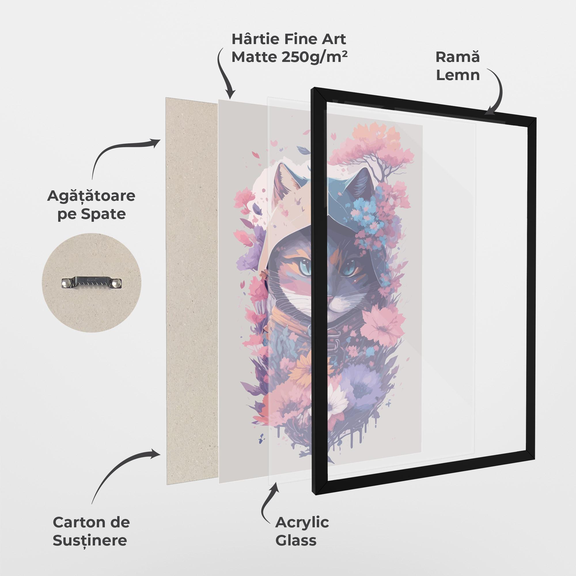 Poster Înrămat Purple Cat mockup 1