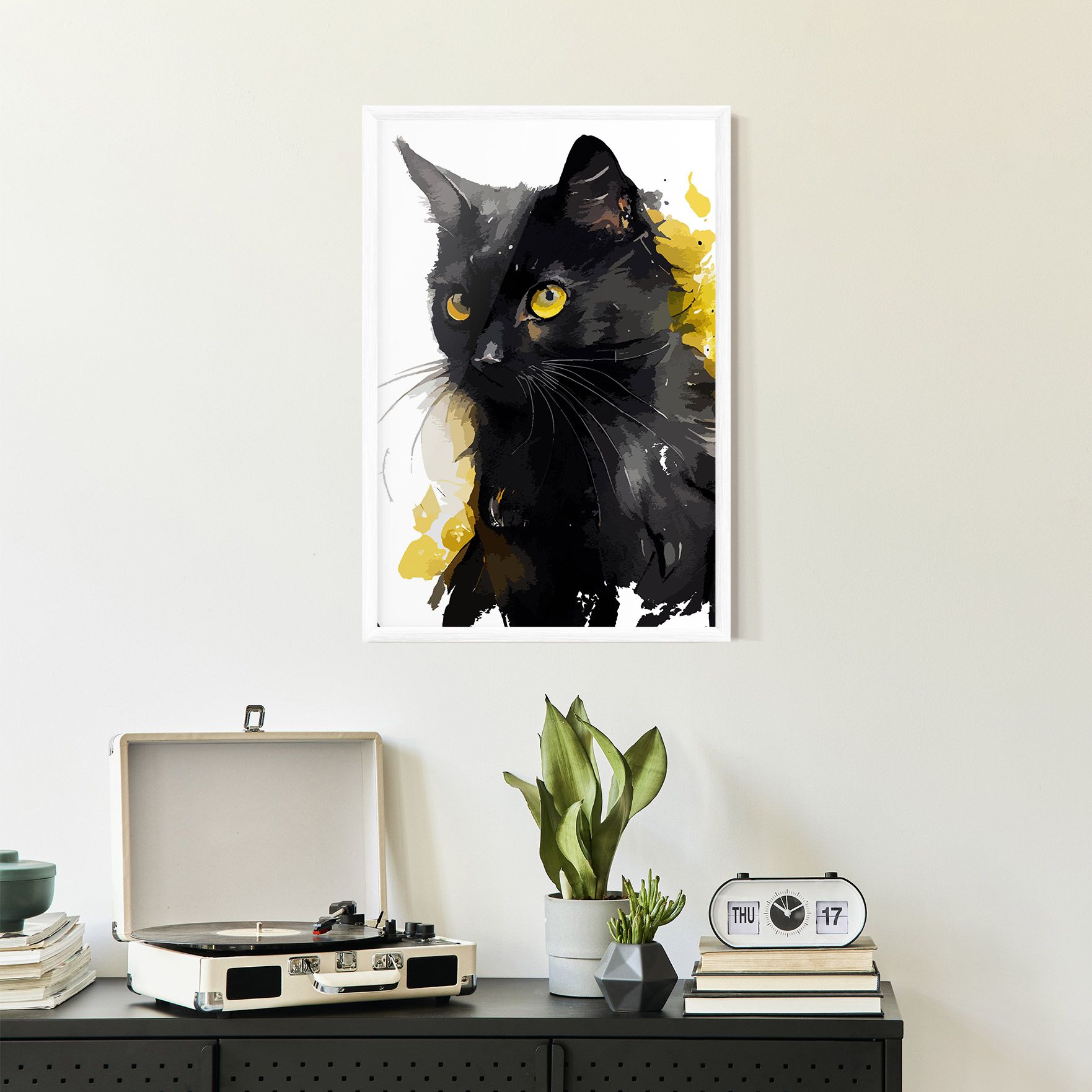 Beautiful Black Cat mockup 2