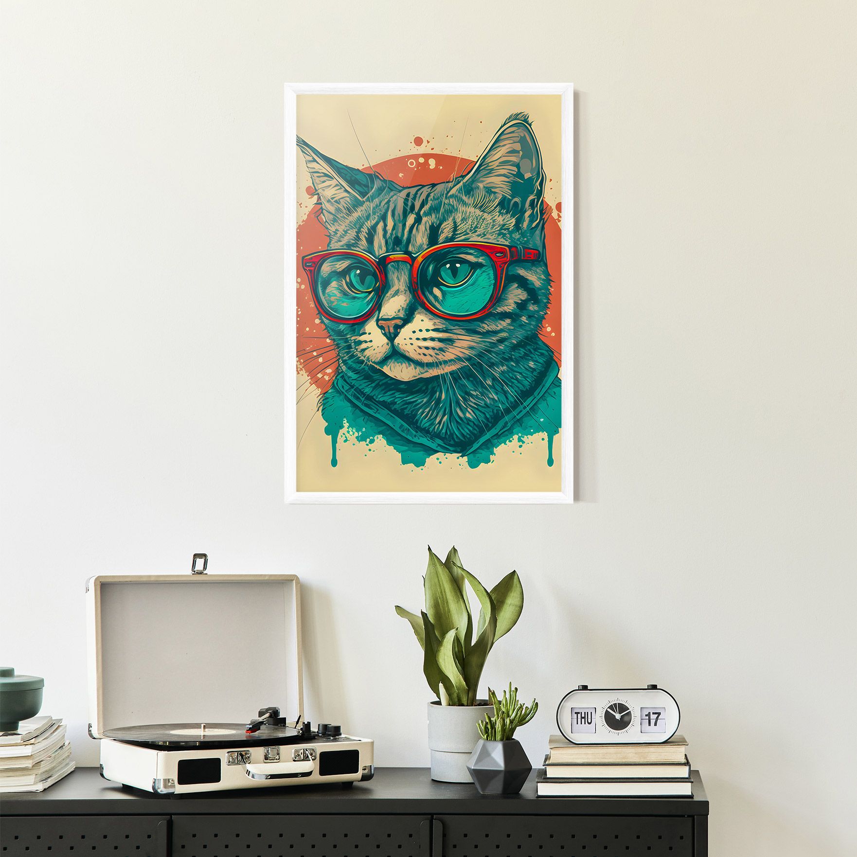 Red Glasses Cat mockup 2