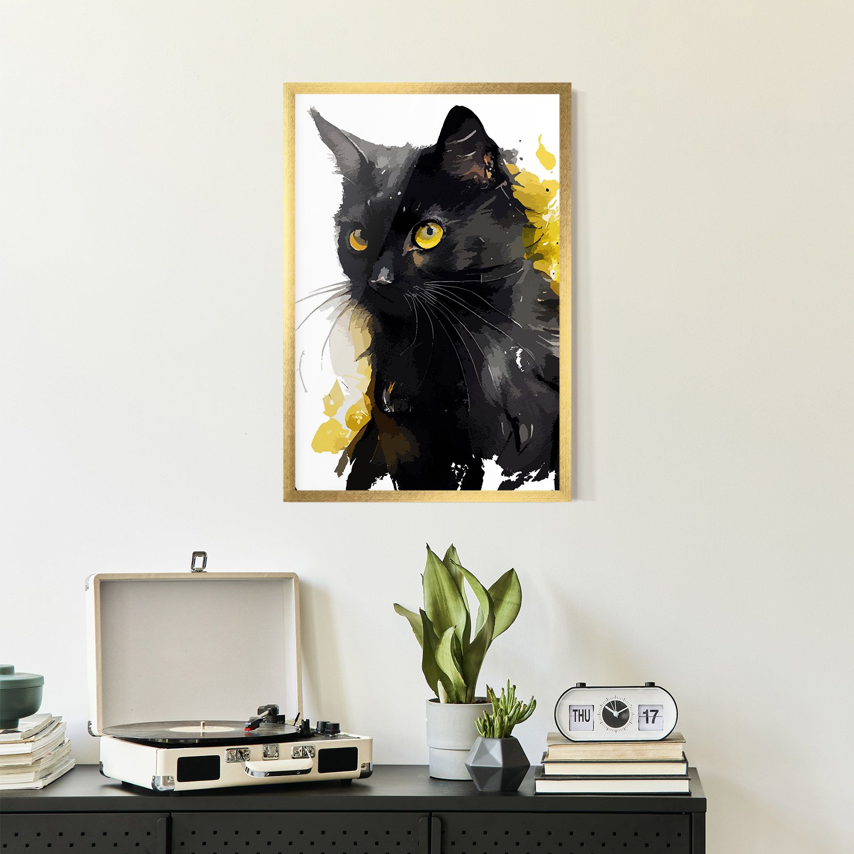 Beautiful Black Cat mockup 2