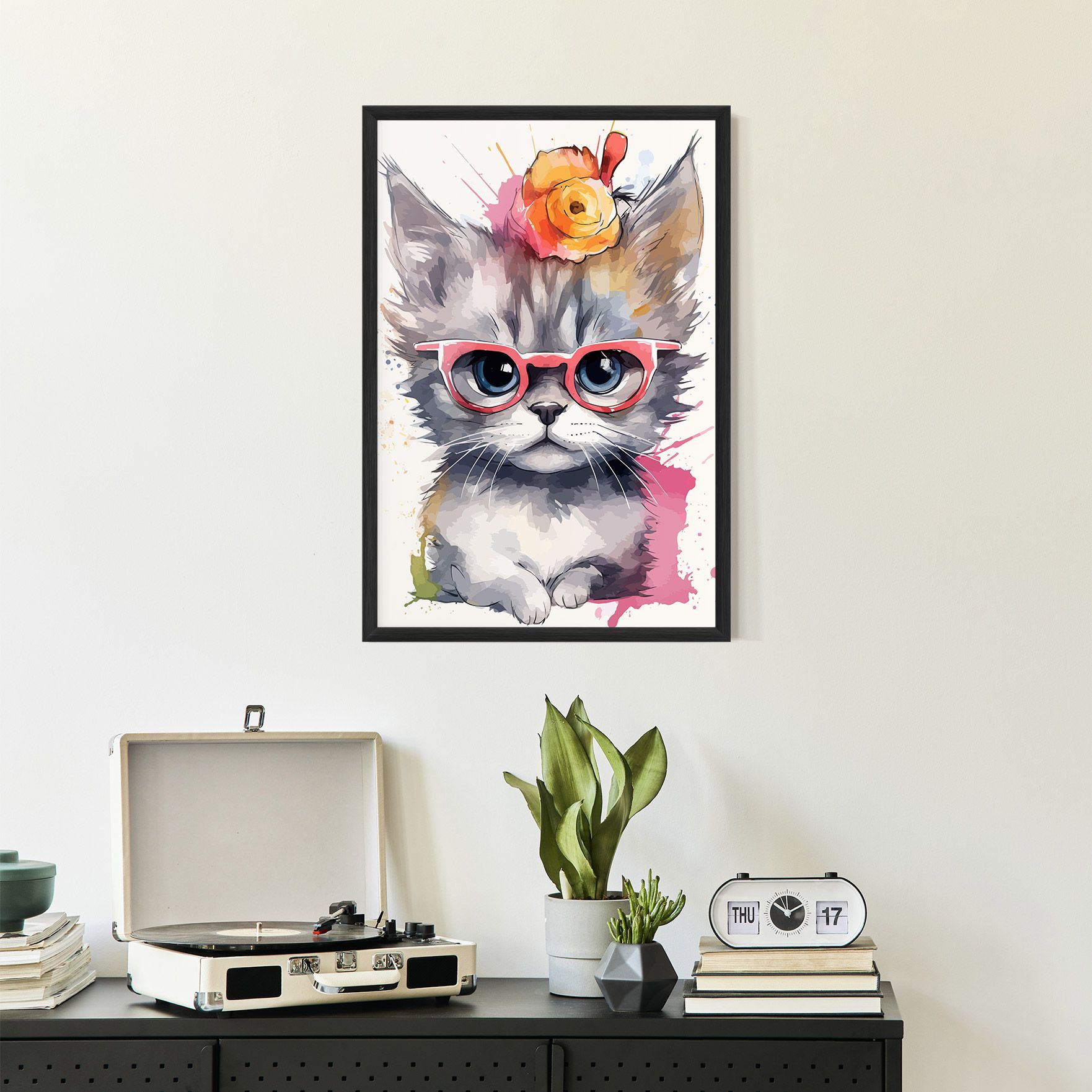 Adorable Grey Cat mockup 2