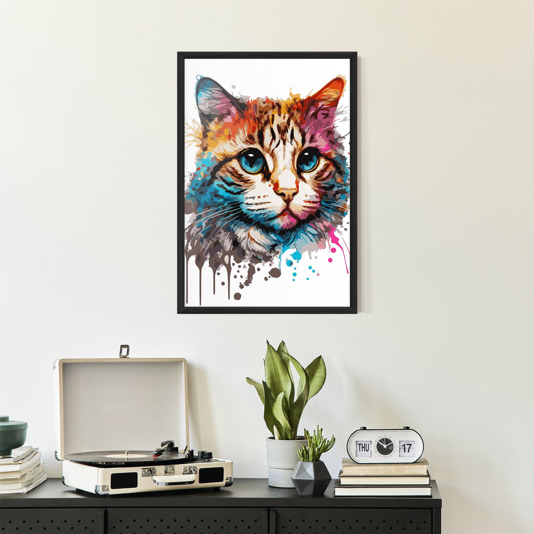 Poster Înrămat Blue Eyes Cat mockup 2