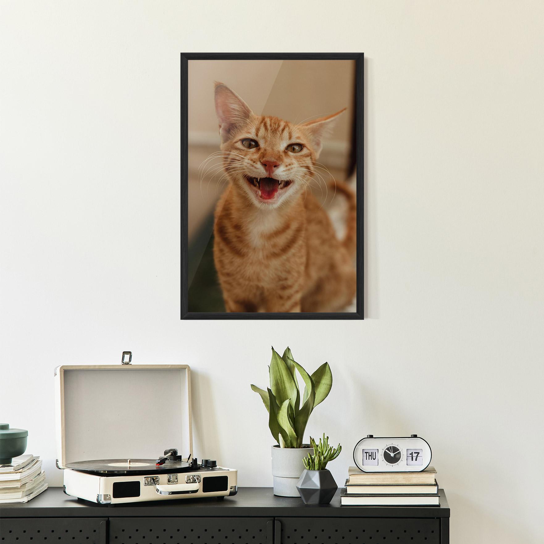 Poster Înrămat Orange Cat Smiling mockup 2