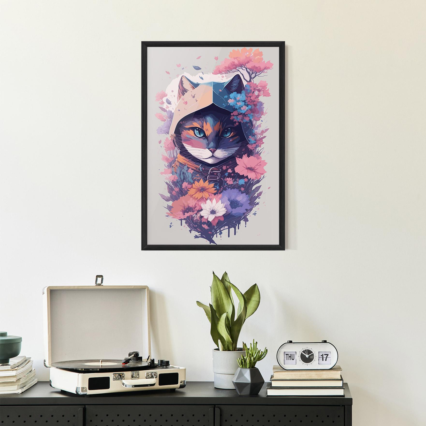 Poster Înrămat Purple Cat mockup 2