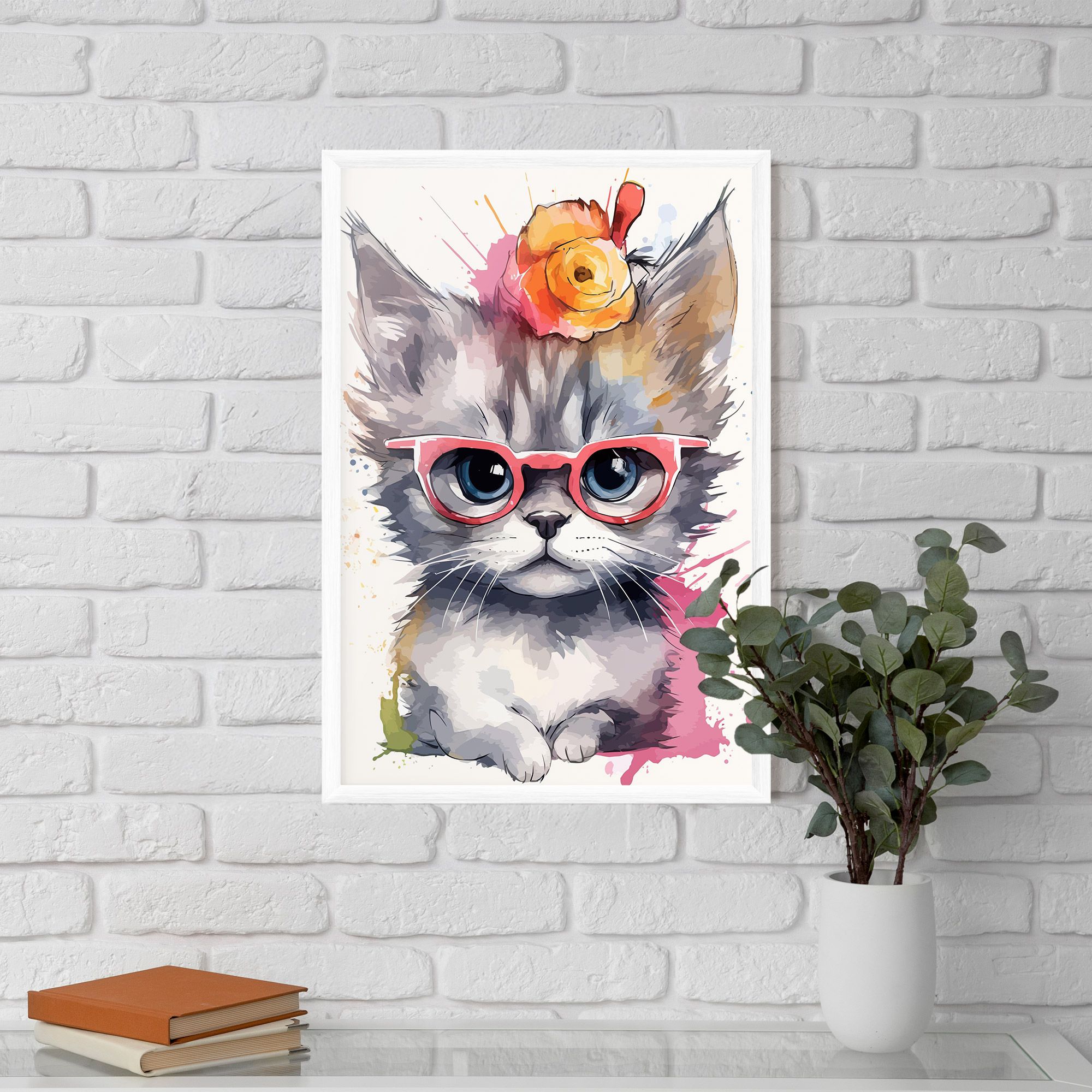 Adorable Grey Cat mockup 5