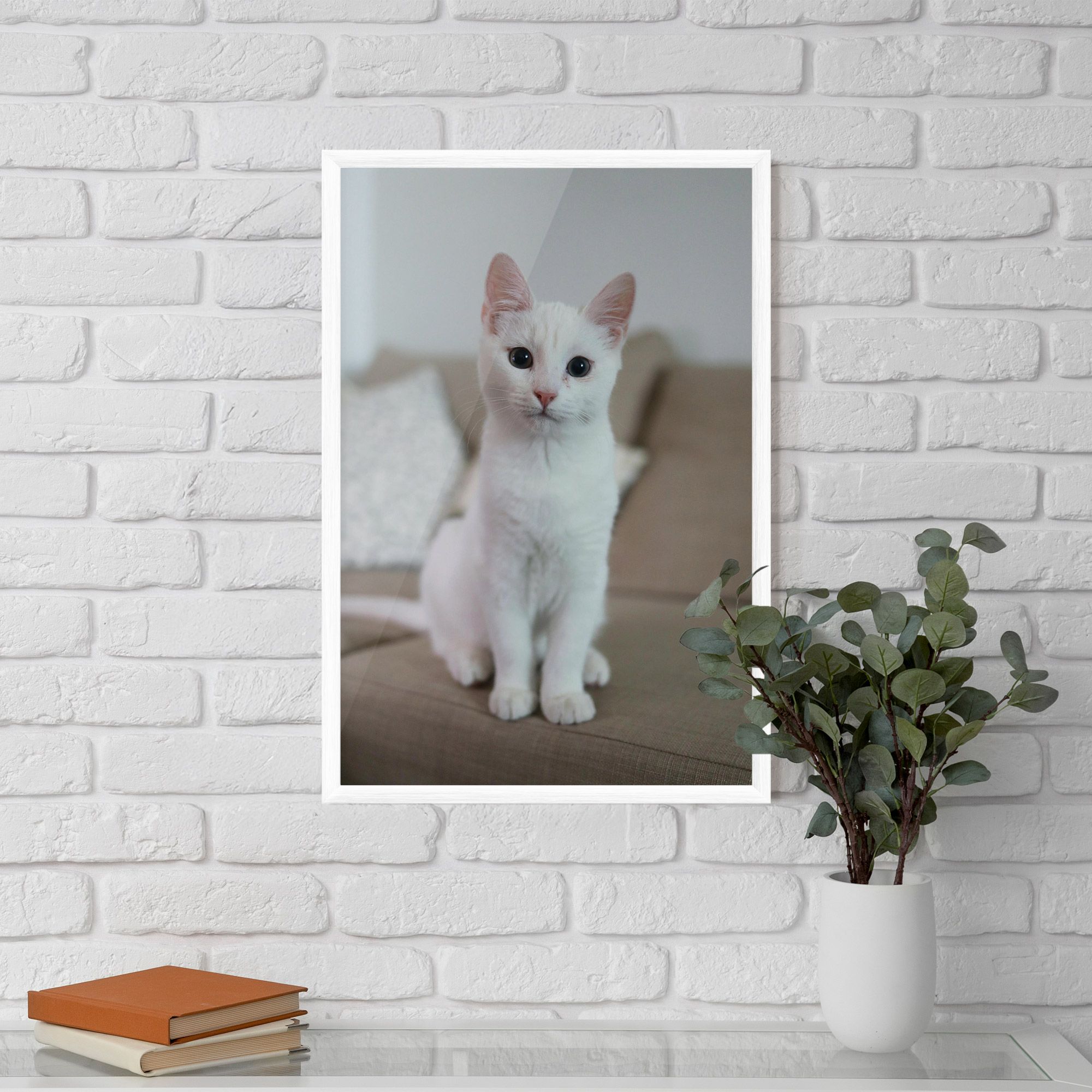 Beautiful White Cat mockup 5