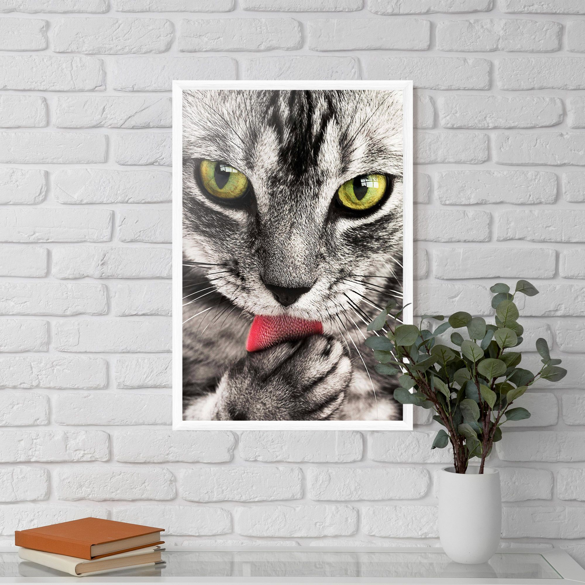 Green Eyes Close Up Cat mockup 5