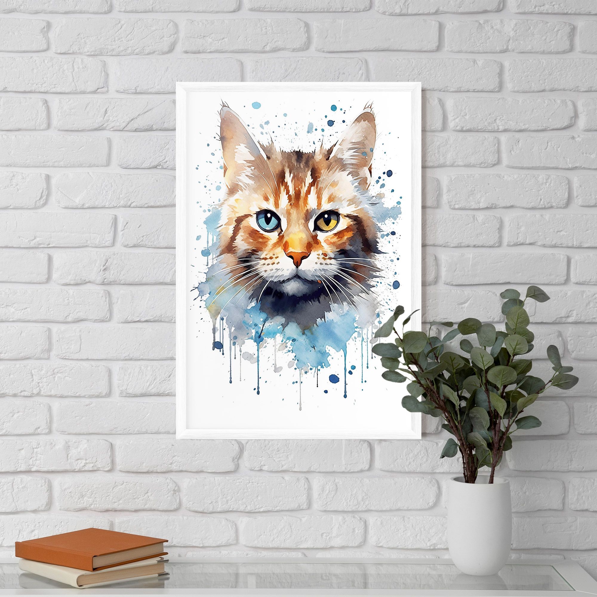 Orange Blue Eyes Cat mockup 5