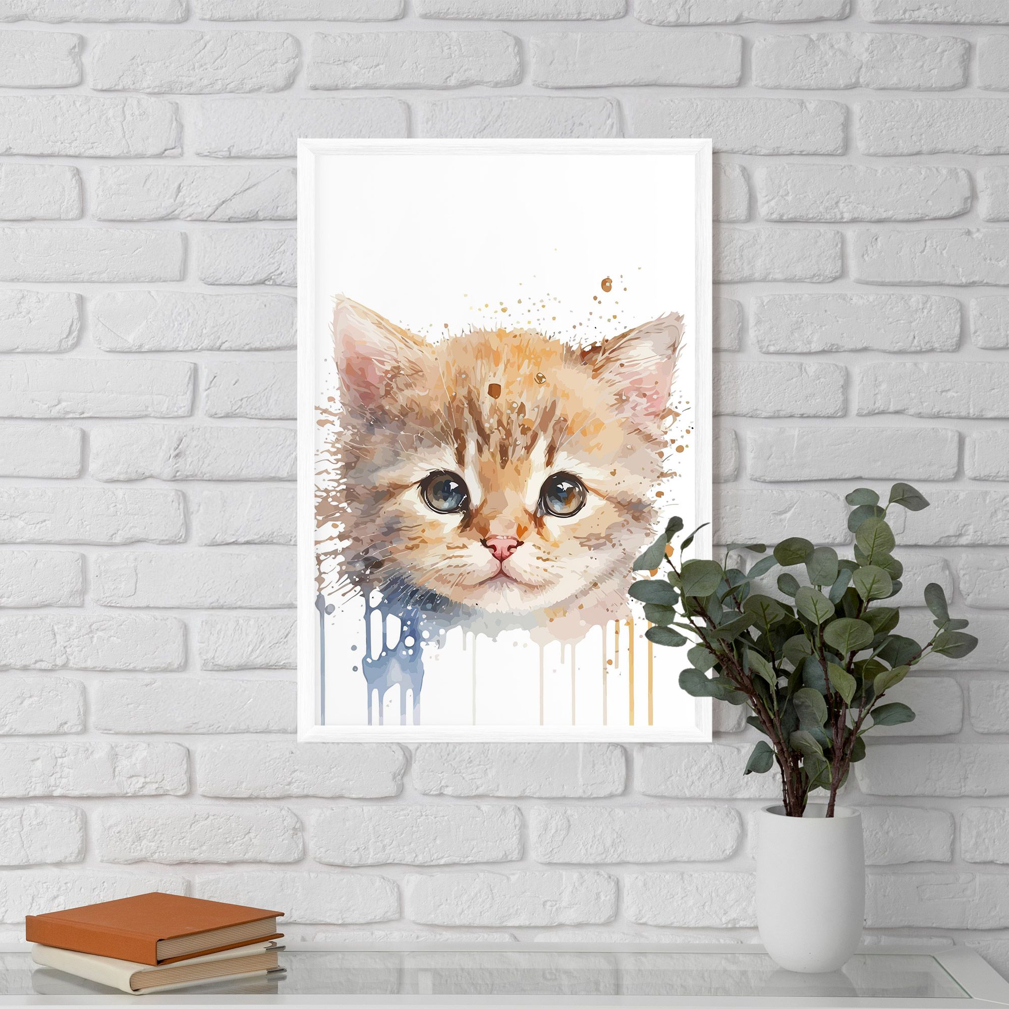 Watercolor Animal Cat mockup 5