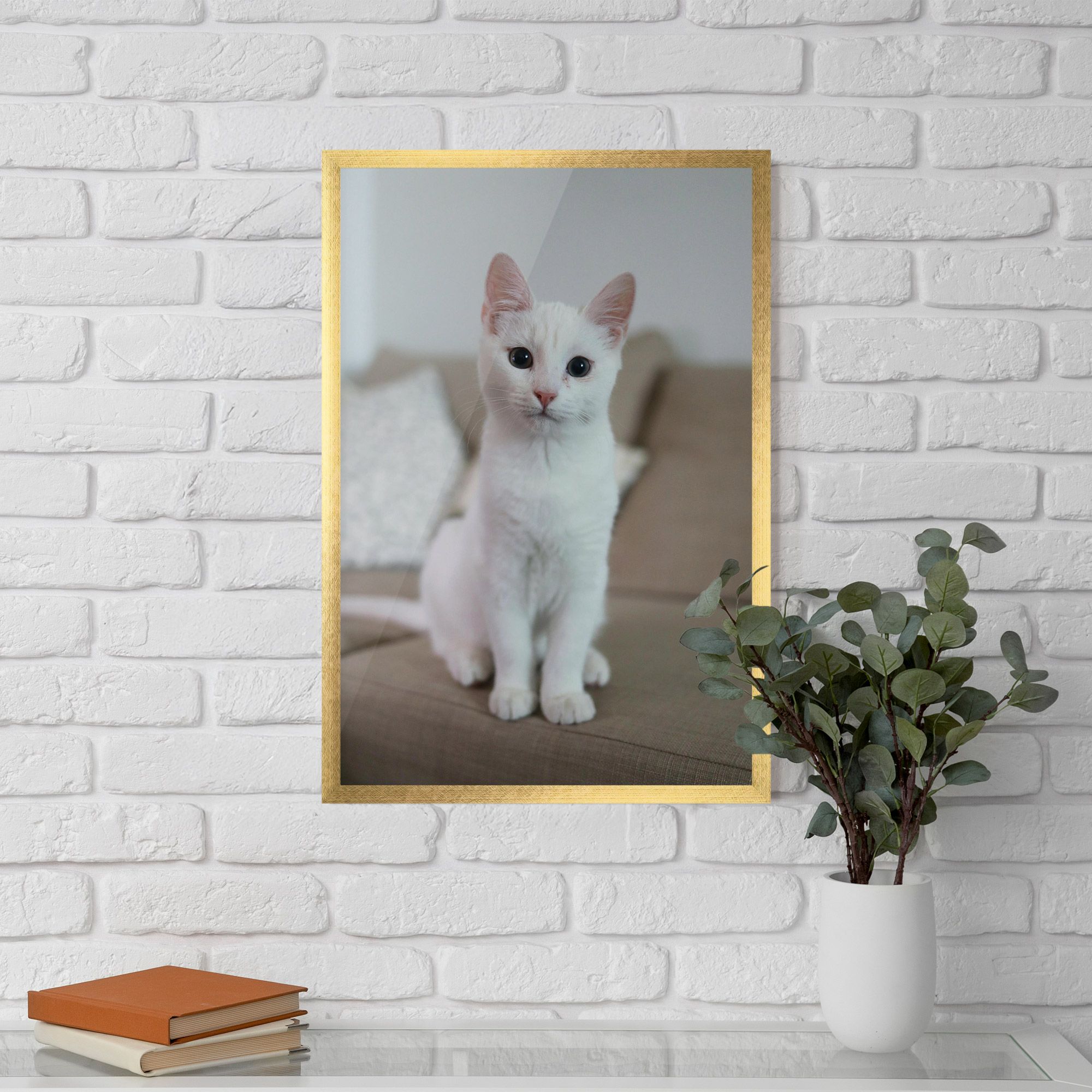 Beautiful White Cat mockup 5