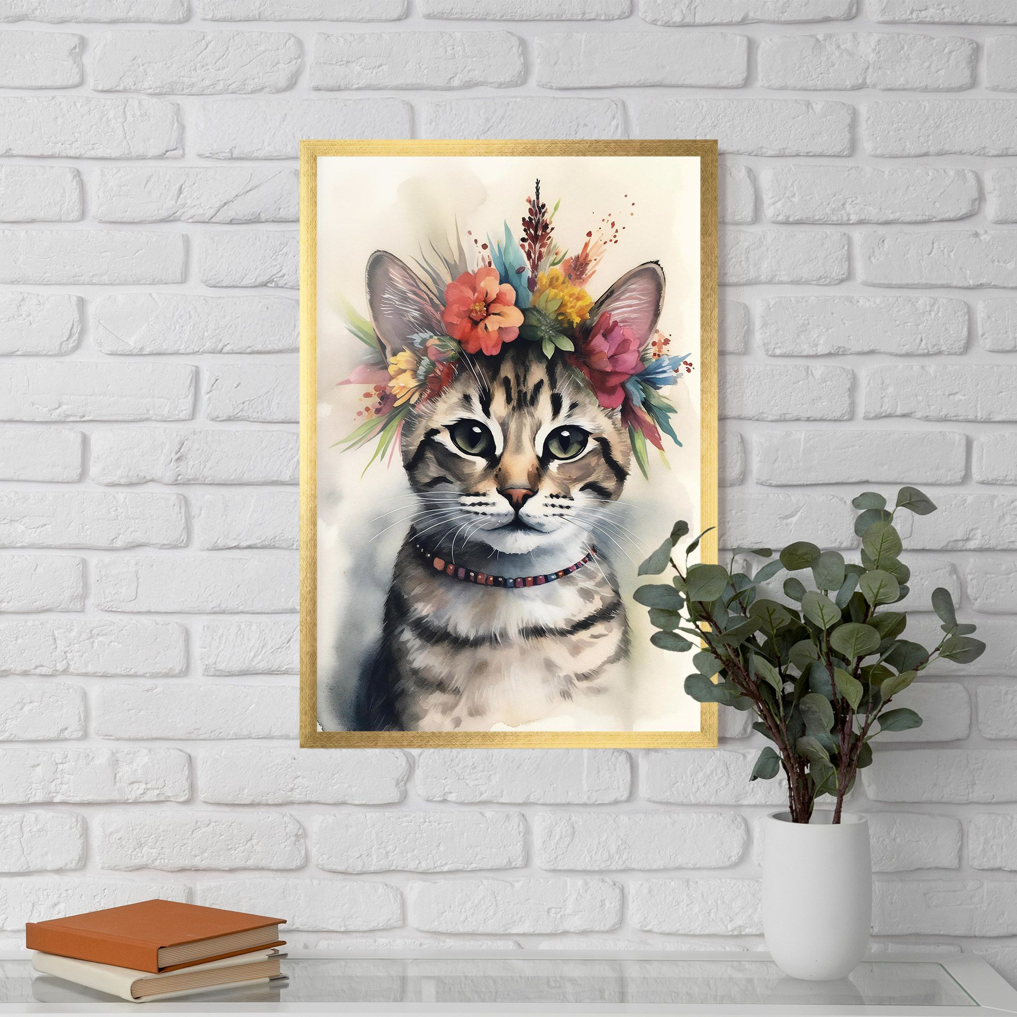 Flower Cat Art mockup 5