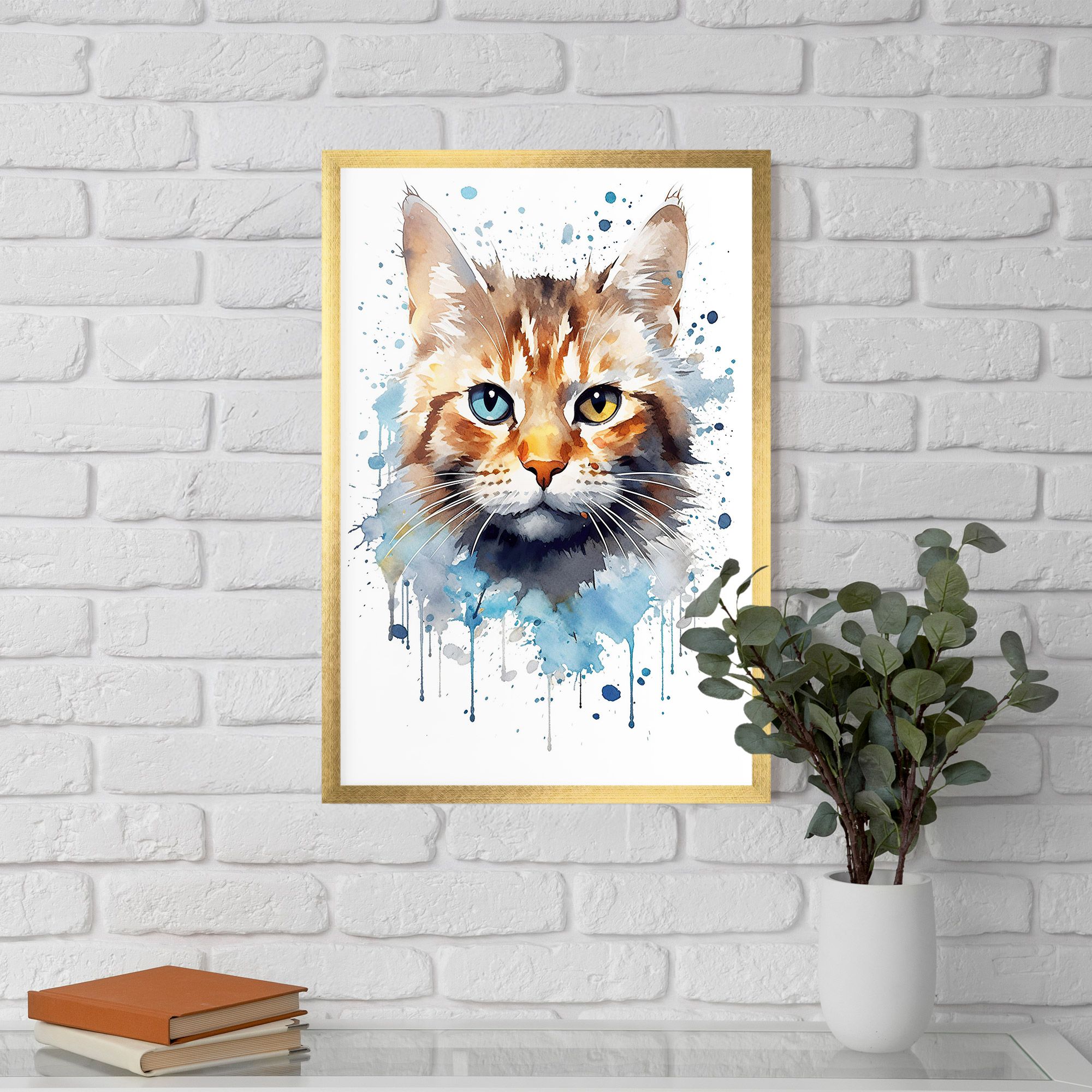 Orange Blue Eyes Cat mockup 5