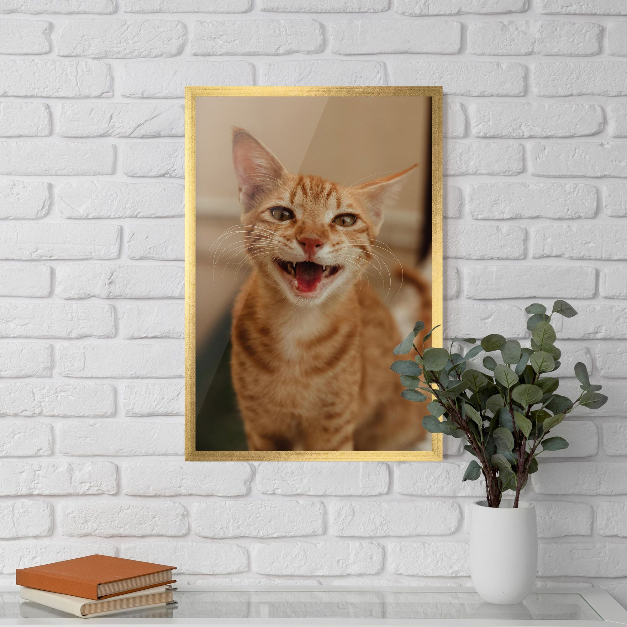 Orange Cat Smiling mockup 5