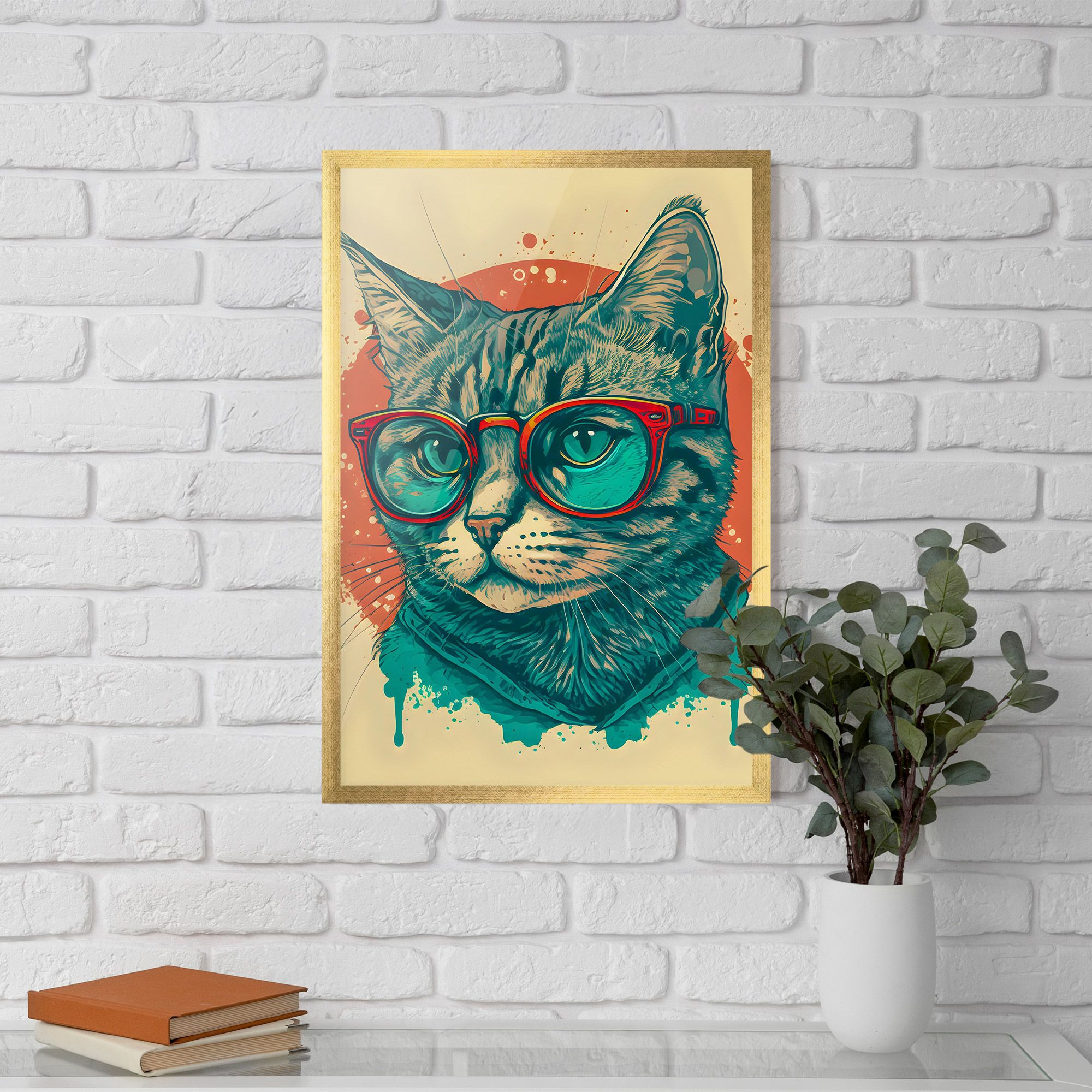 Red Glasses Cat mockup 5