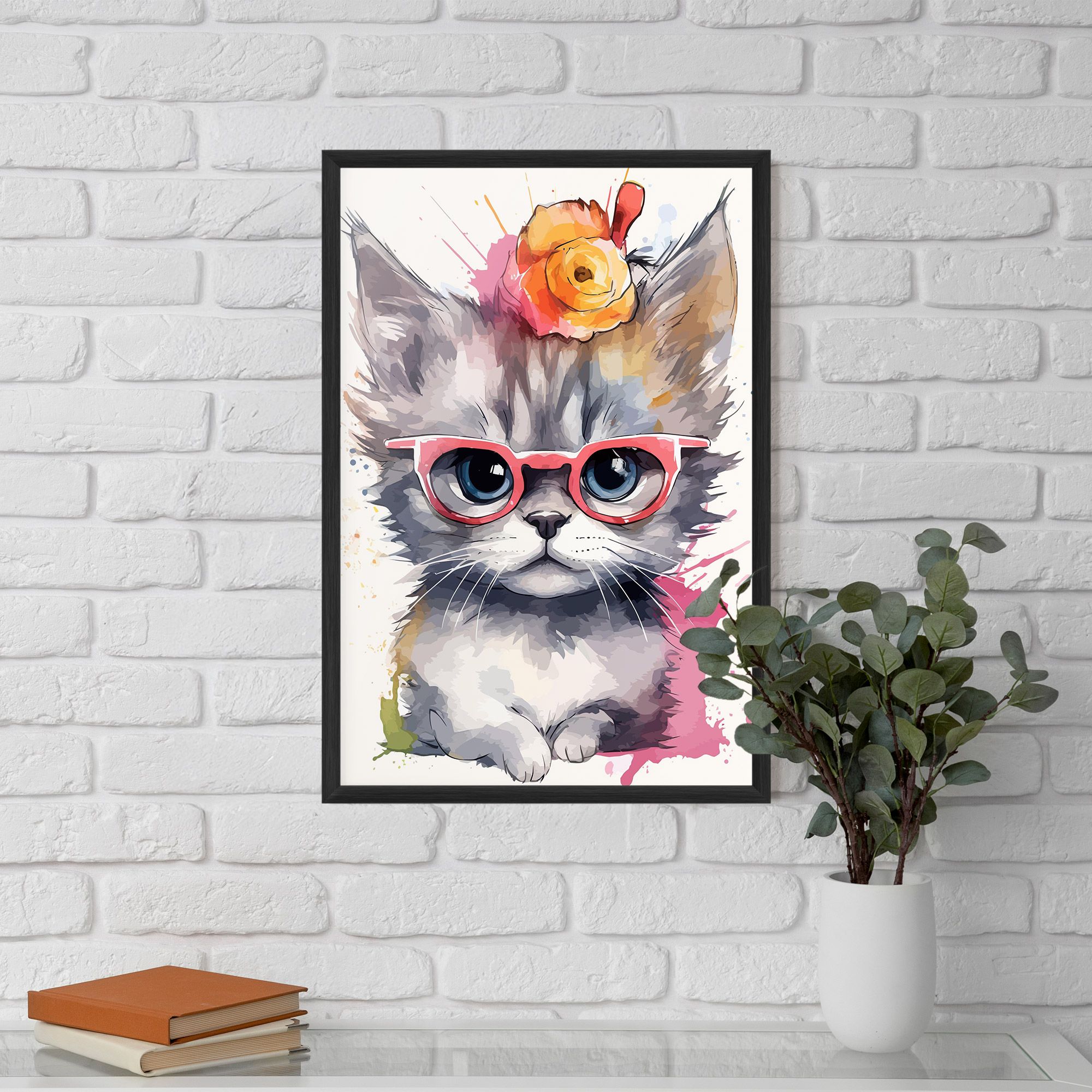 Adorable Grey Cat mockup 5