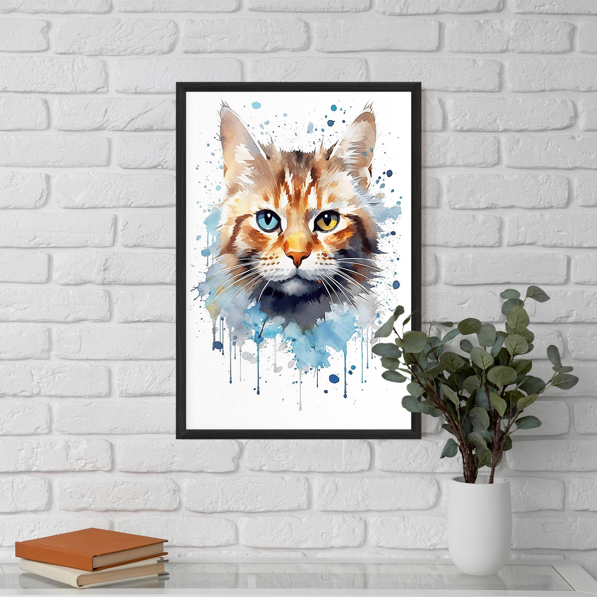 Poster Înrămat Orange Blue Eyes Cat mockup 5