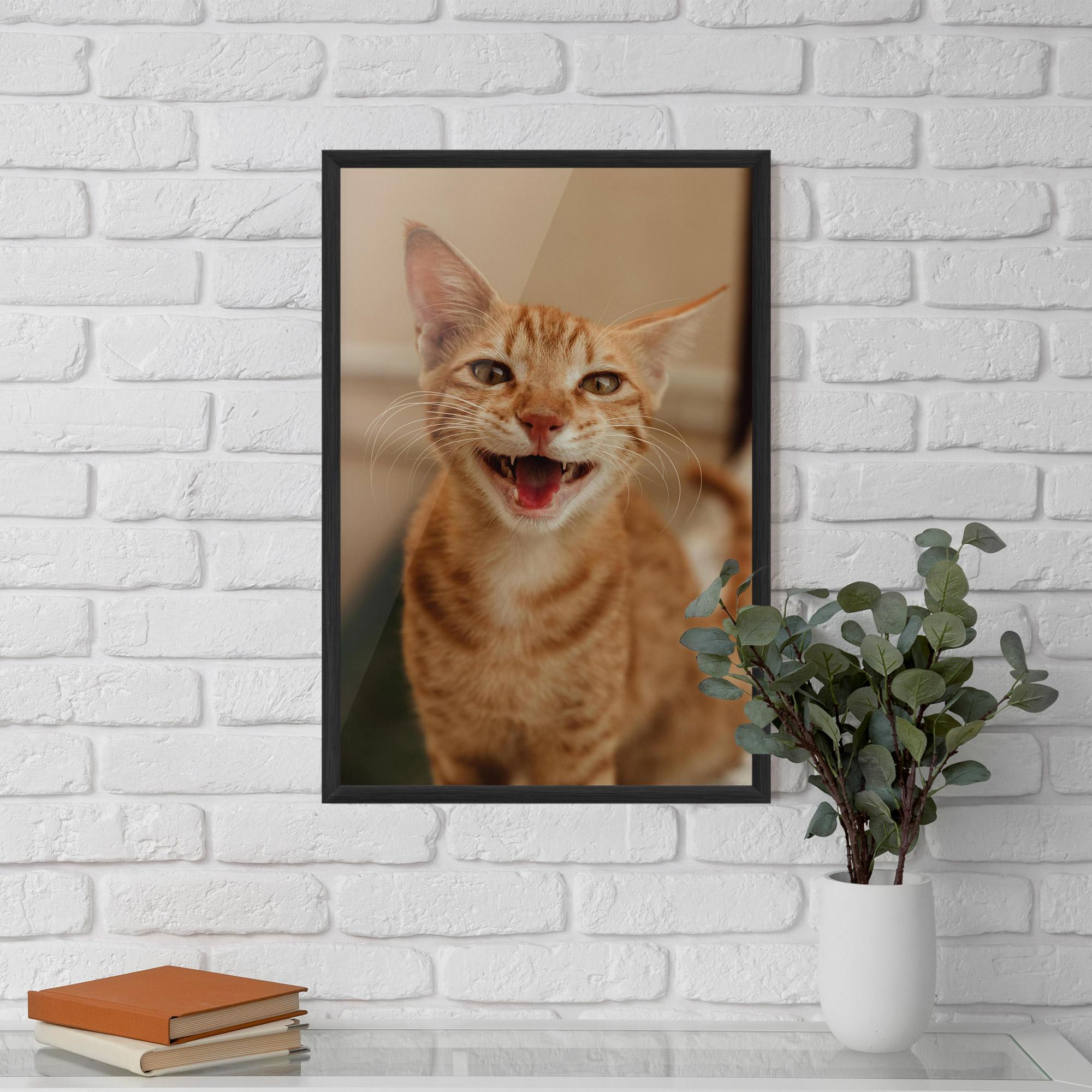 Poster Înrămat Orange Cat Smiling mockup 5