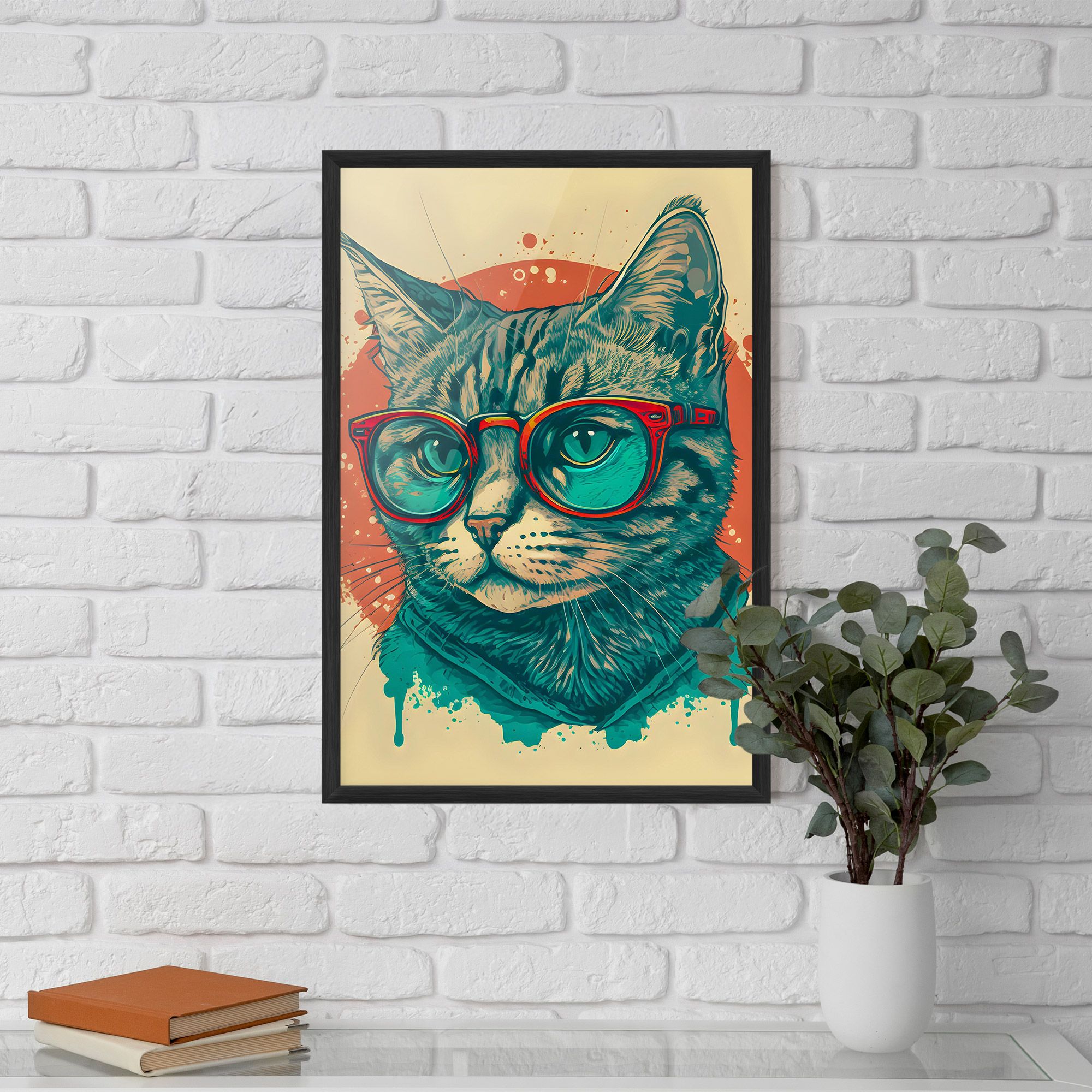 Red Glasses Cat mockup 5