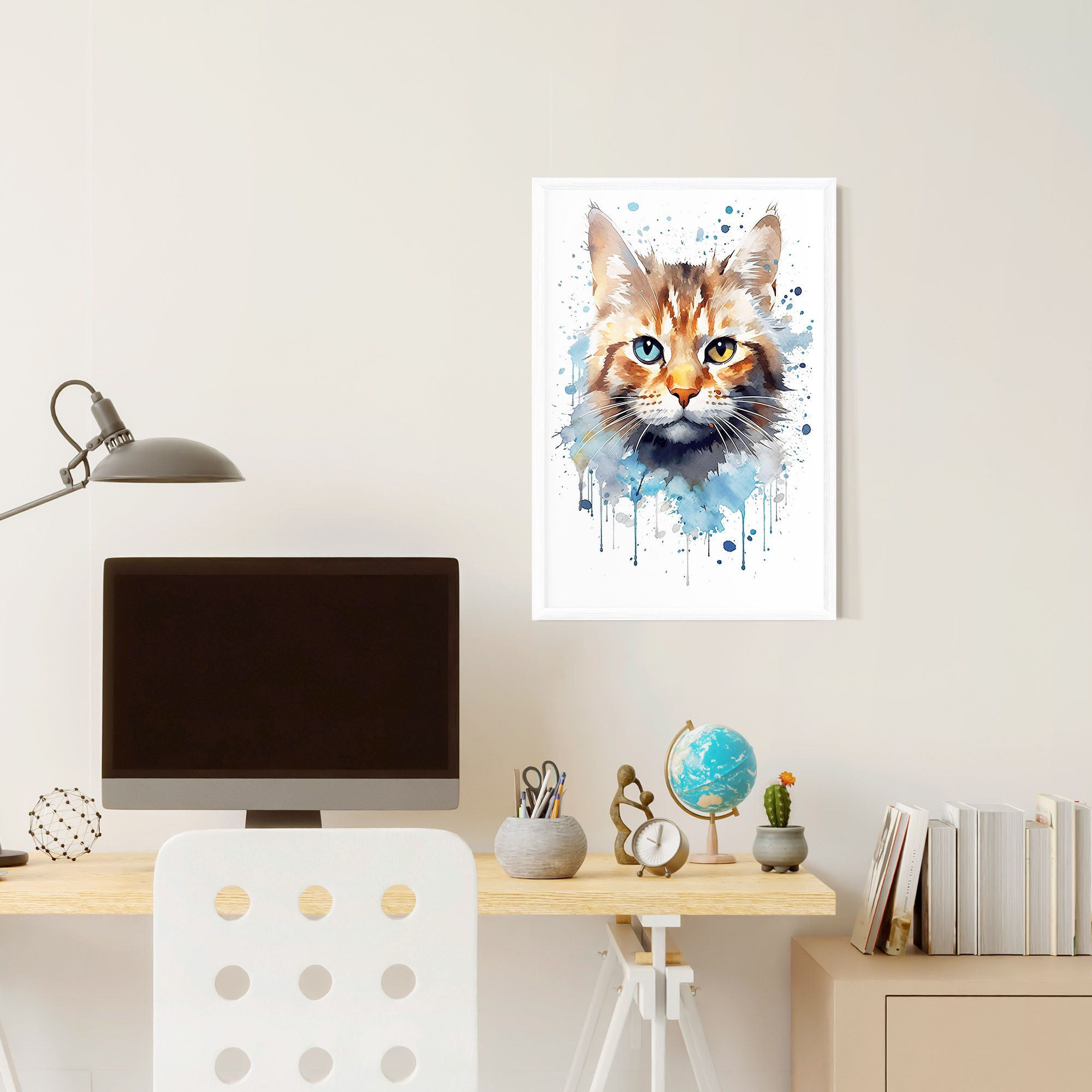 Orange Blue Eyes Cat mockup 6
