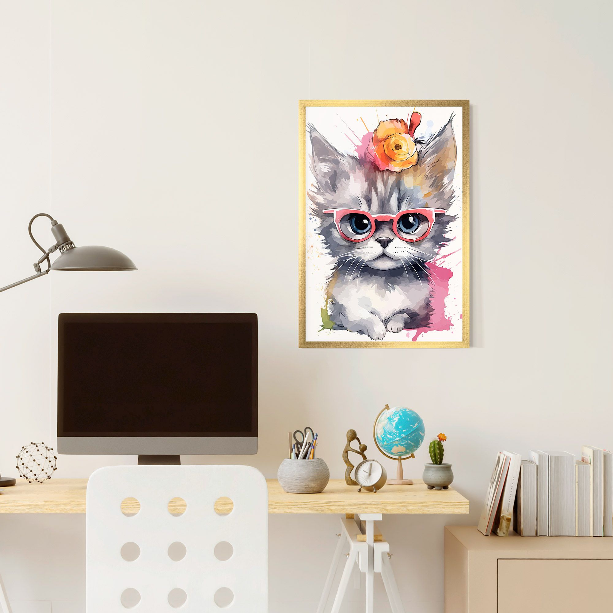 Adorable Grey Cat mockup 6