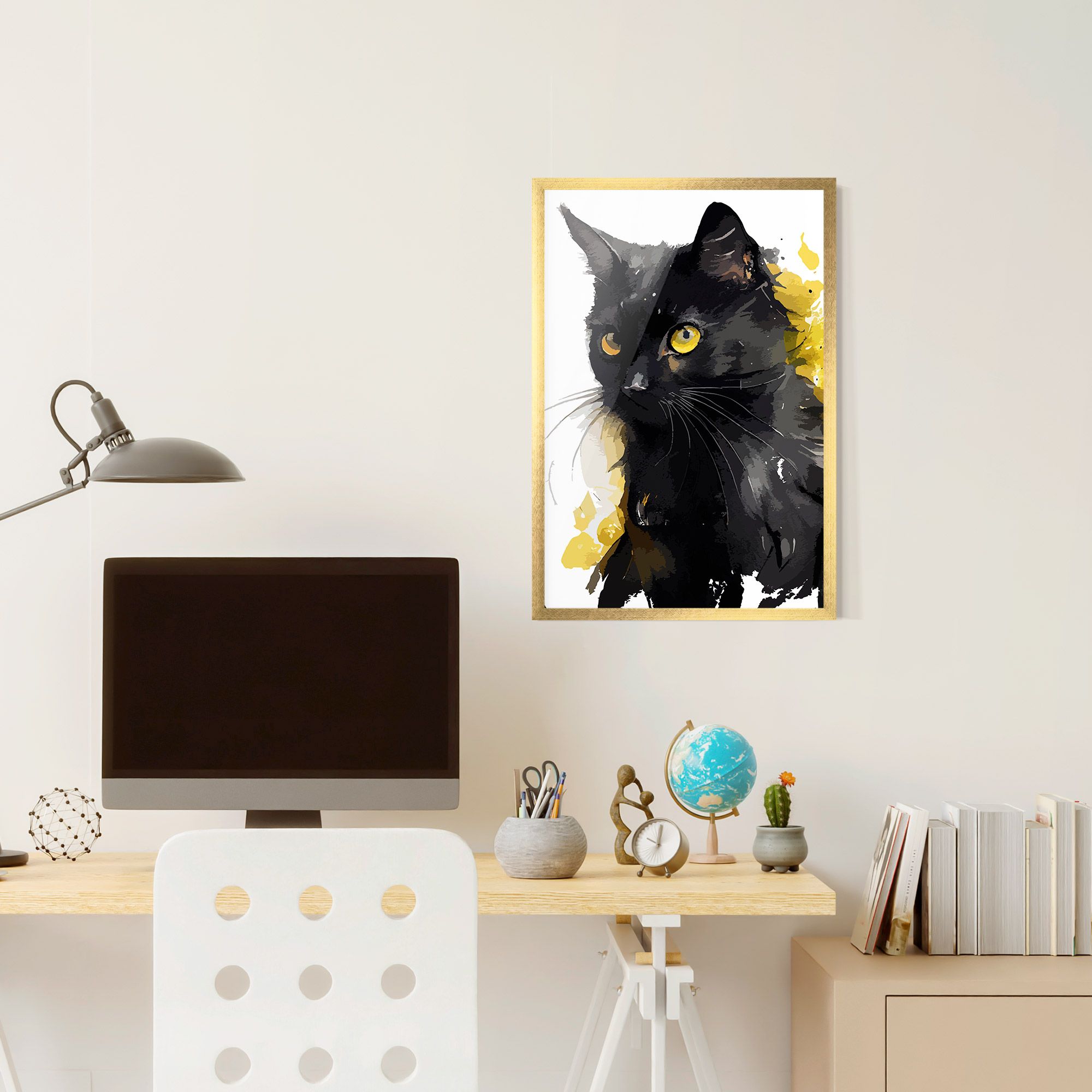 Beautiful Black Cat mockup 6