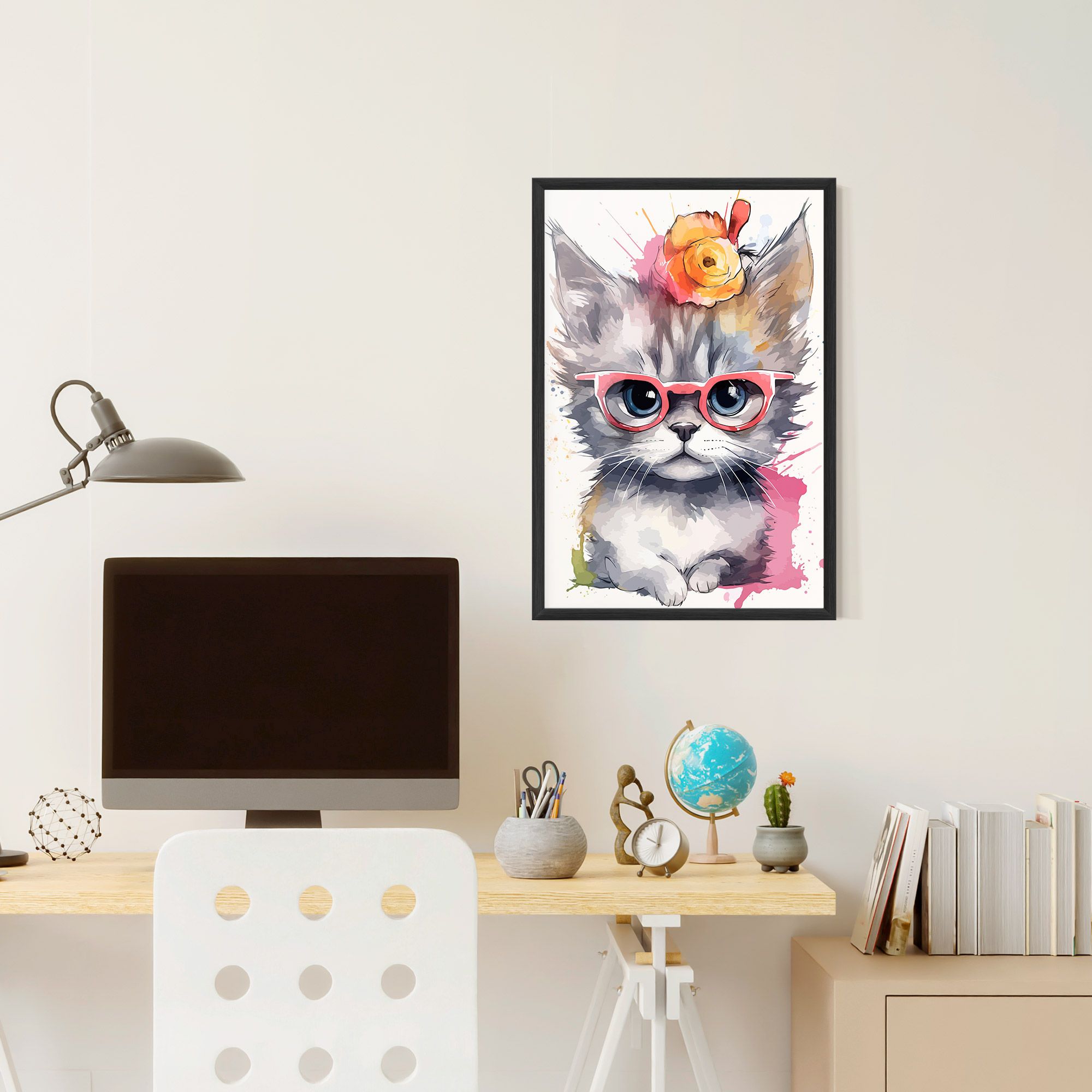 Adorable Grey Cat mockup 6