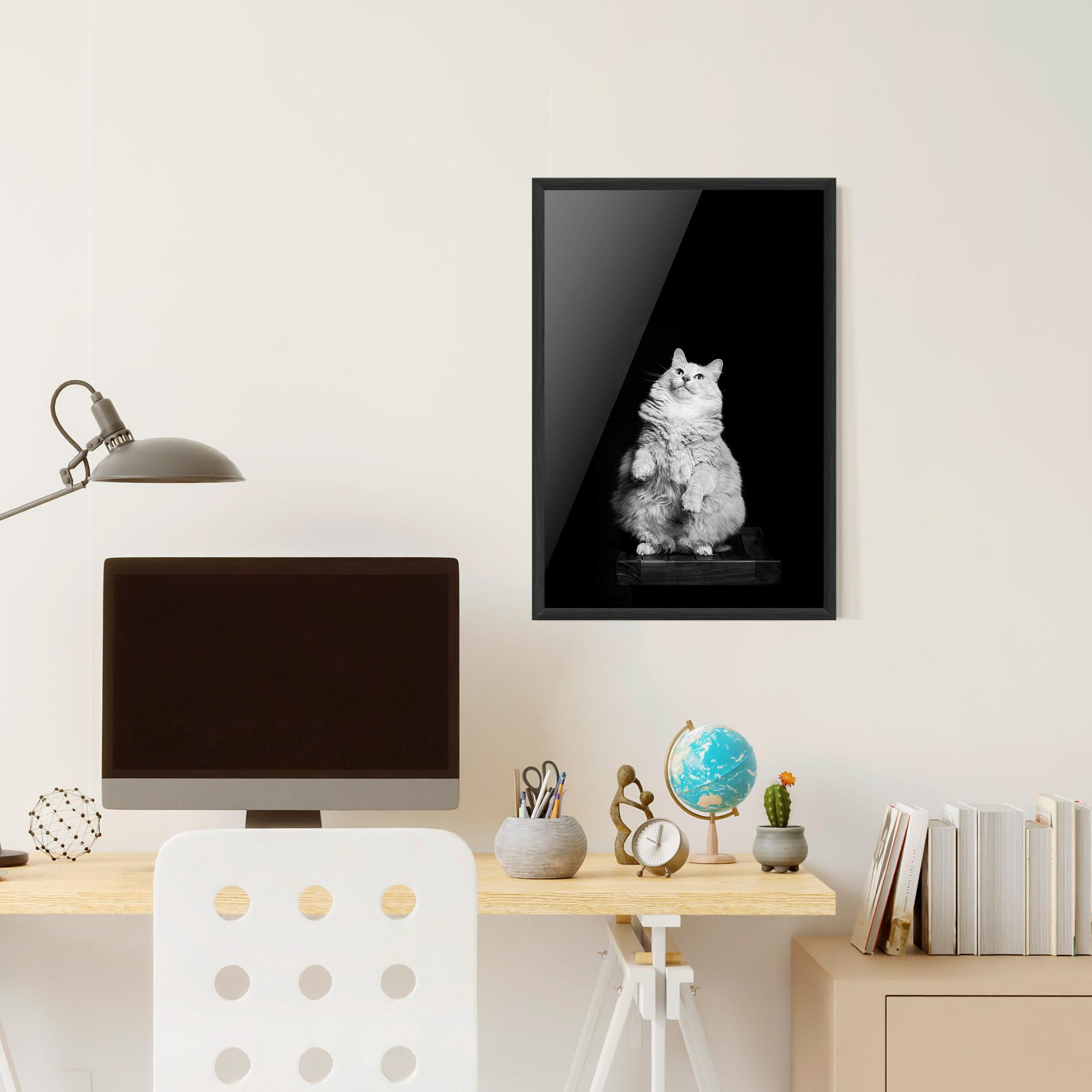 Poster Înrămat Big Fluffy Cat mockup 6