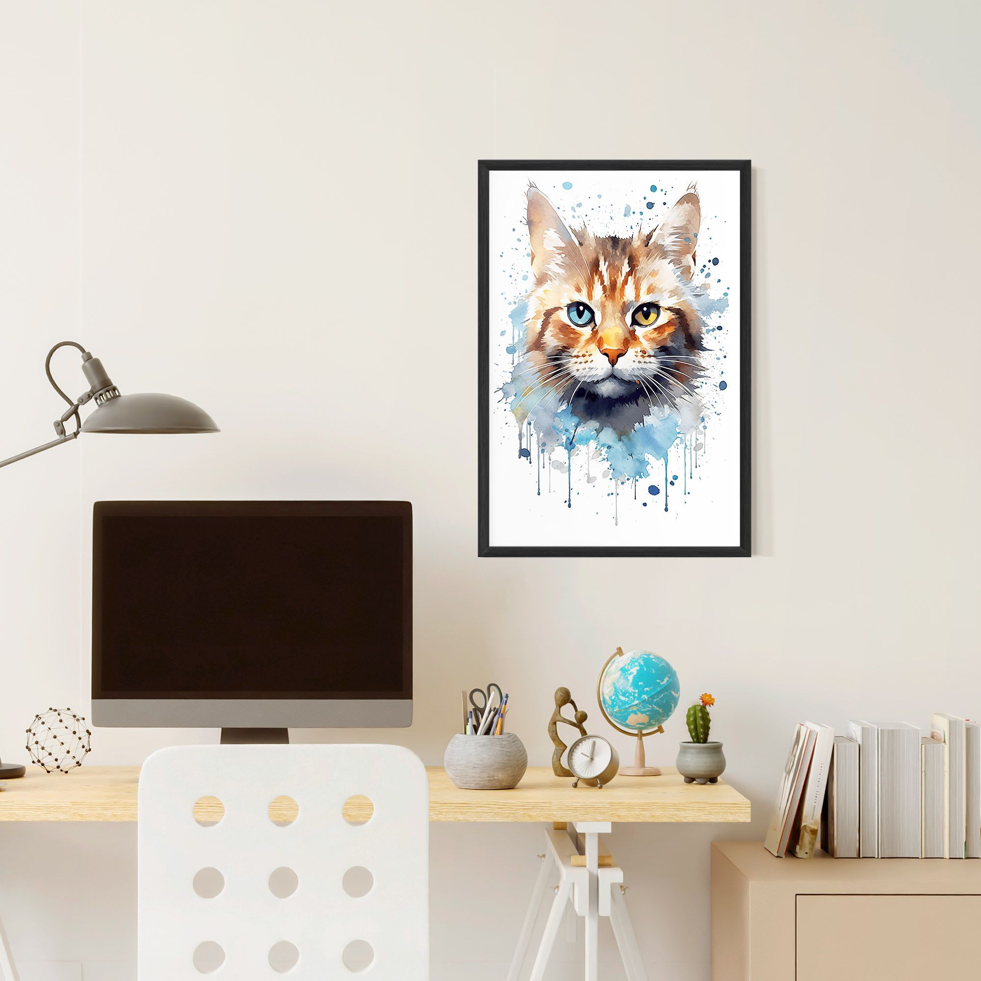 Orange Blue Eyes Cat mockup 6