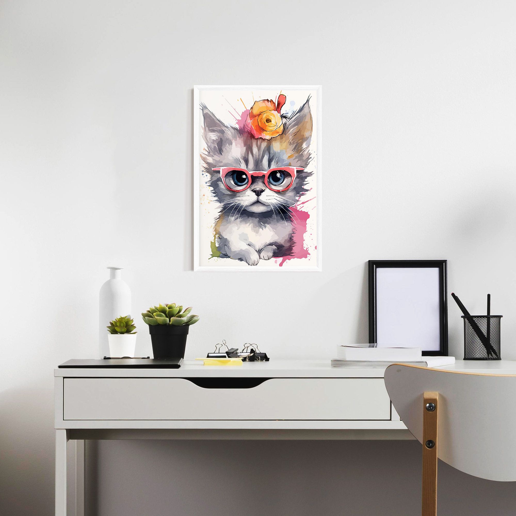 Adorable Grey Cat mockup 7