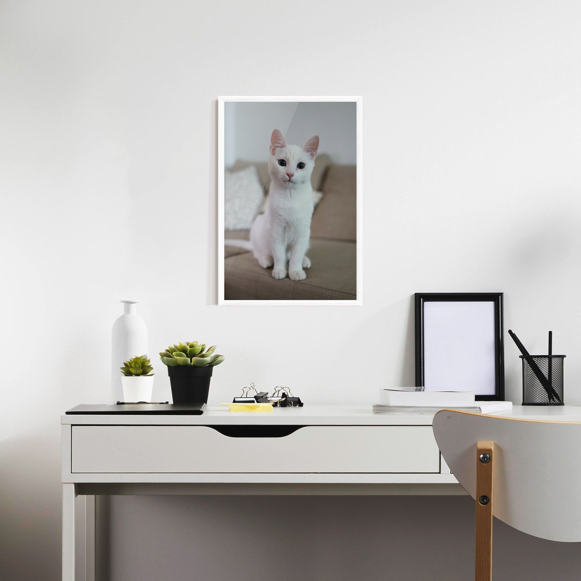 Beautiful White Cat mockup 7