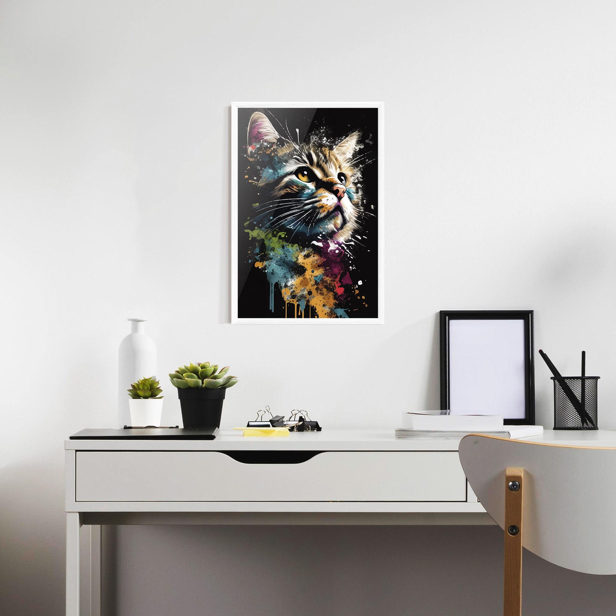 Poster Înrămat Painted Cat mockup 7