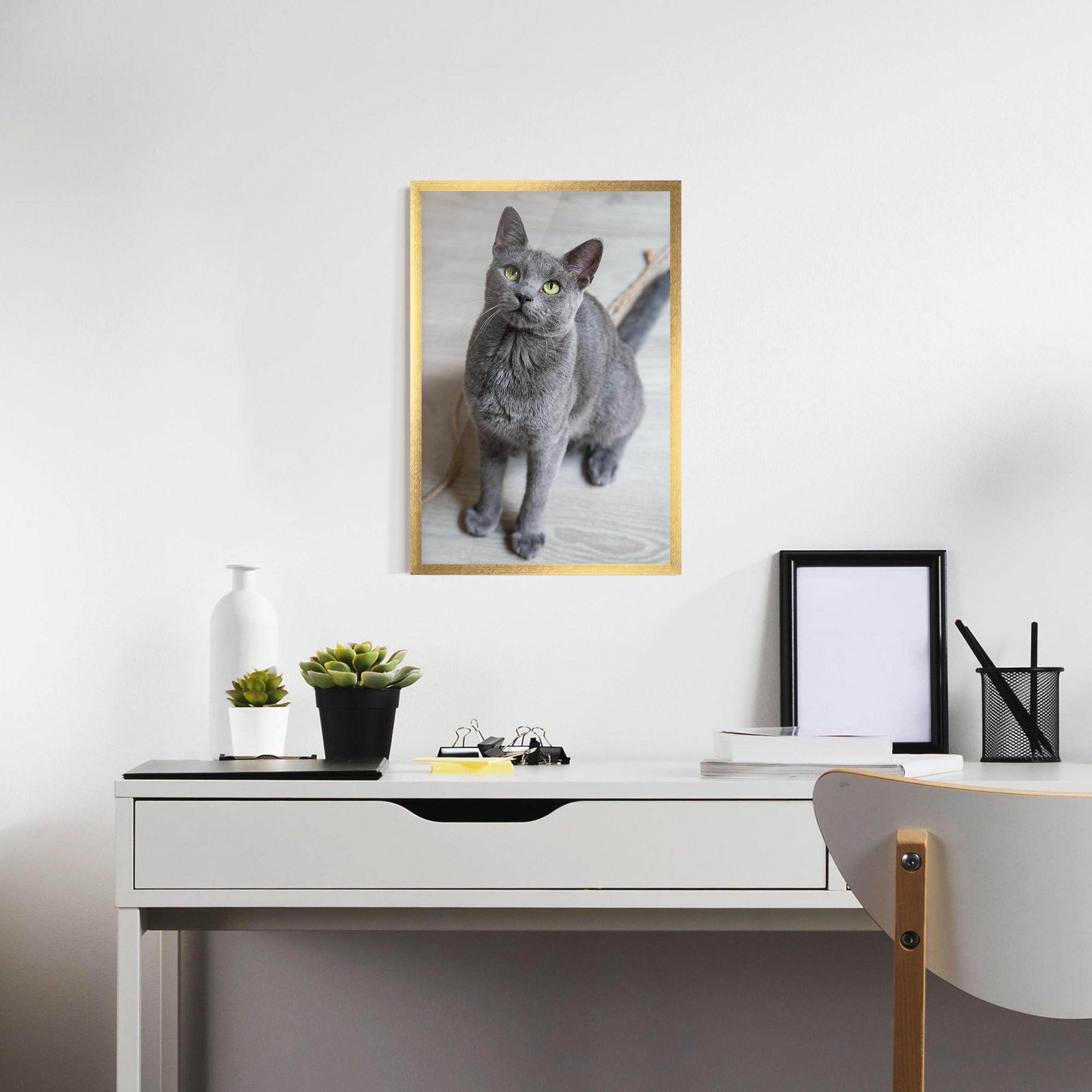 Poster Înrămat Grey Green Cat Eyes mockup 7