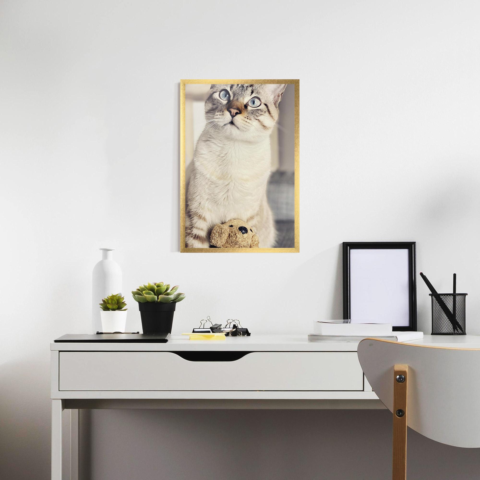 Poster Înrămat Pretty Blue Eyes Cat mockup 7
