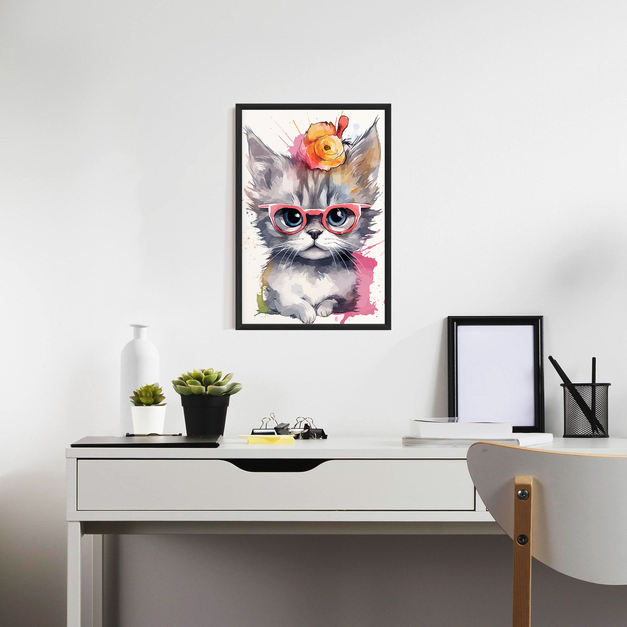 Adorable Grey Cat mockup 7