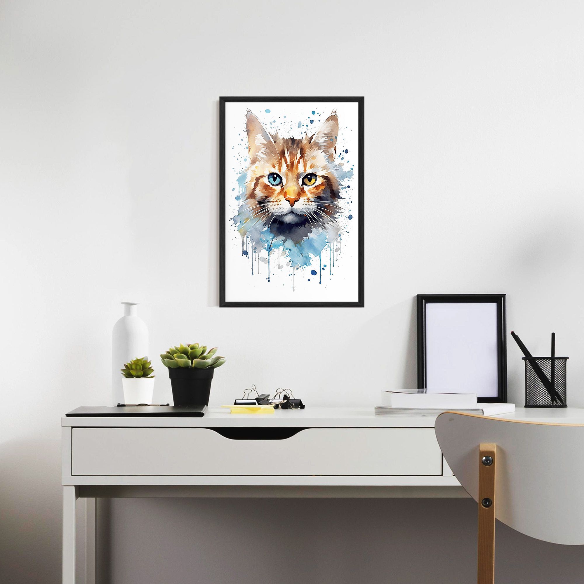 Orange Blue Eyes Cat mockup 7