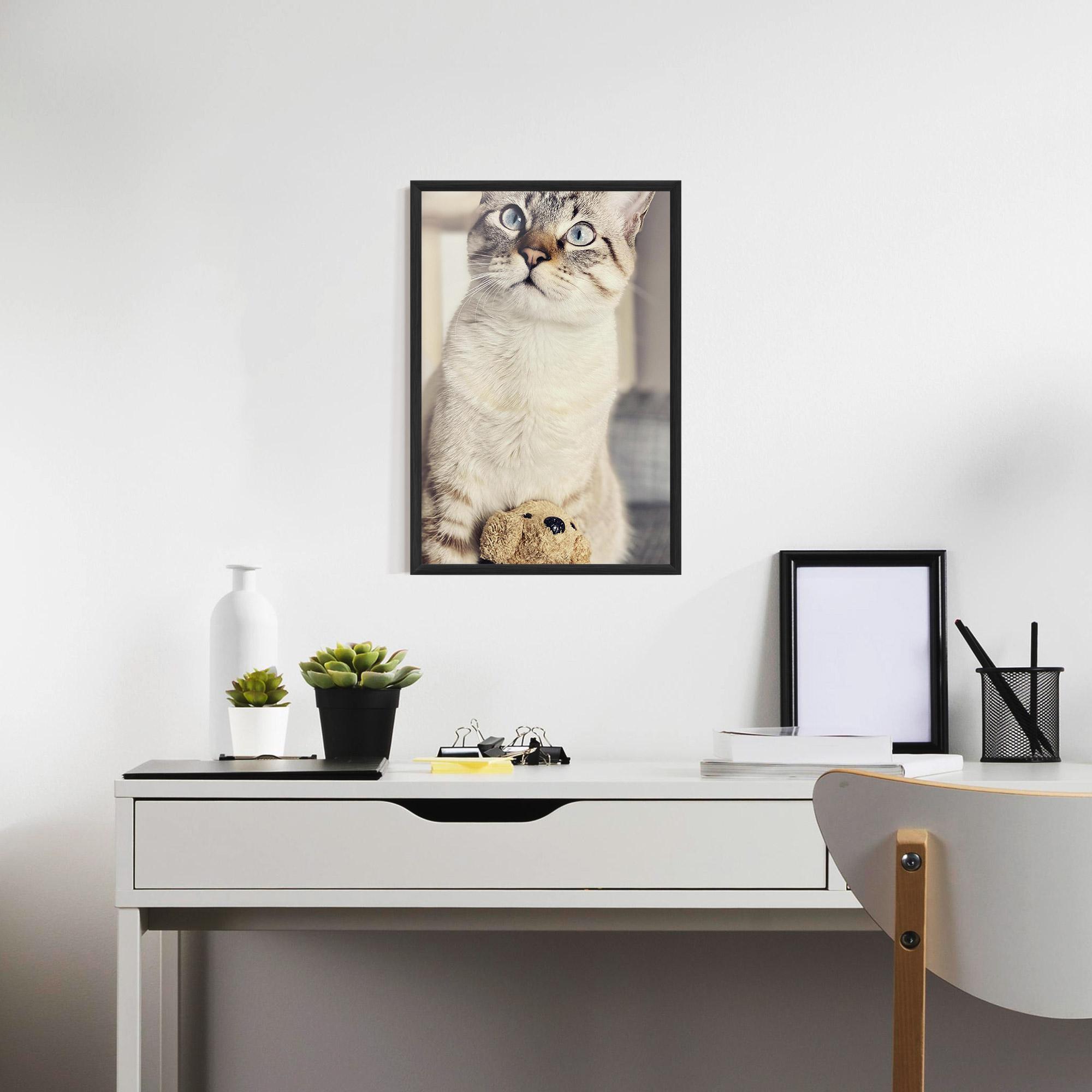 Poster Înrămat Pretty Blue Eyes Cat mockup 7