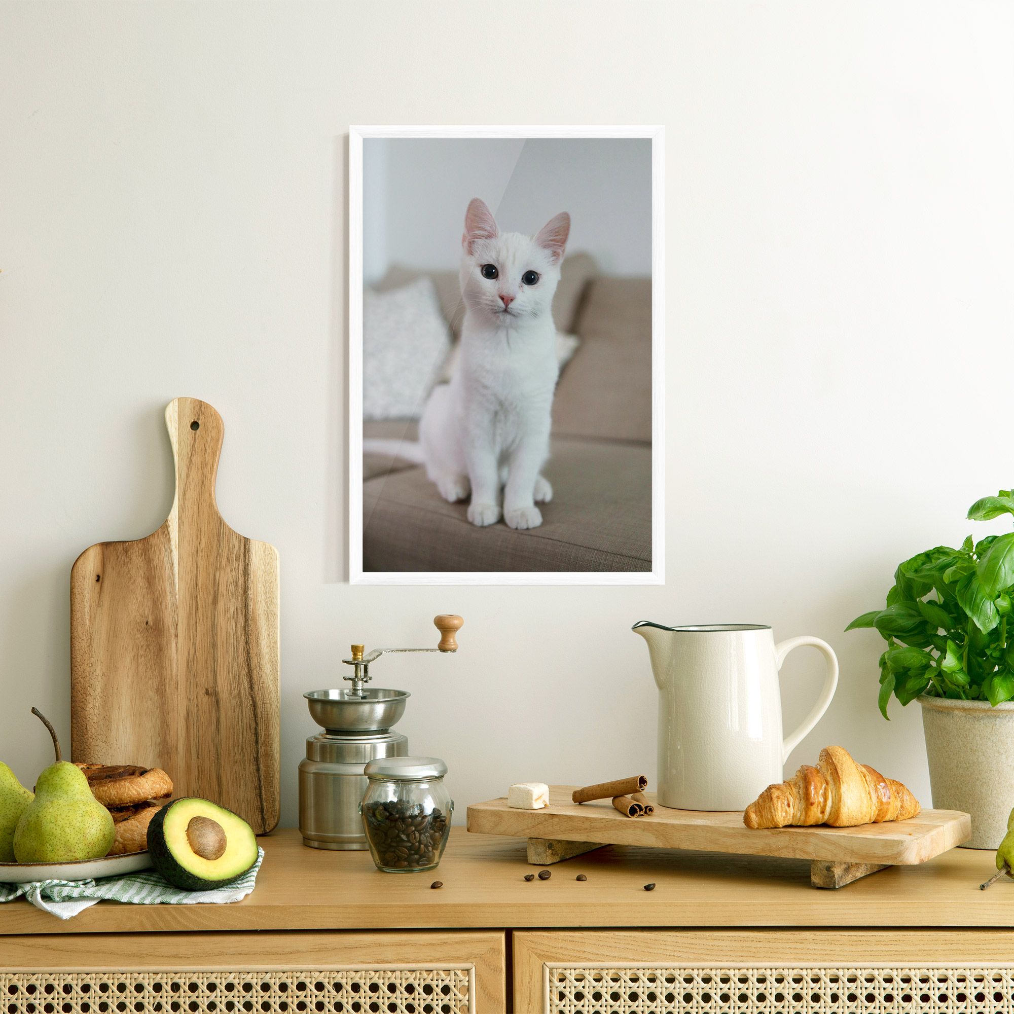 Beautiful White Cat mockup 8