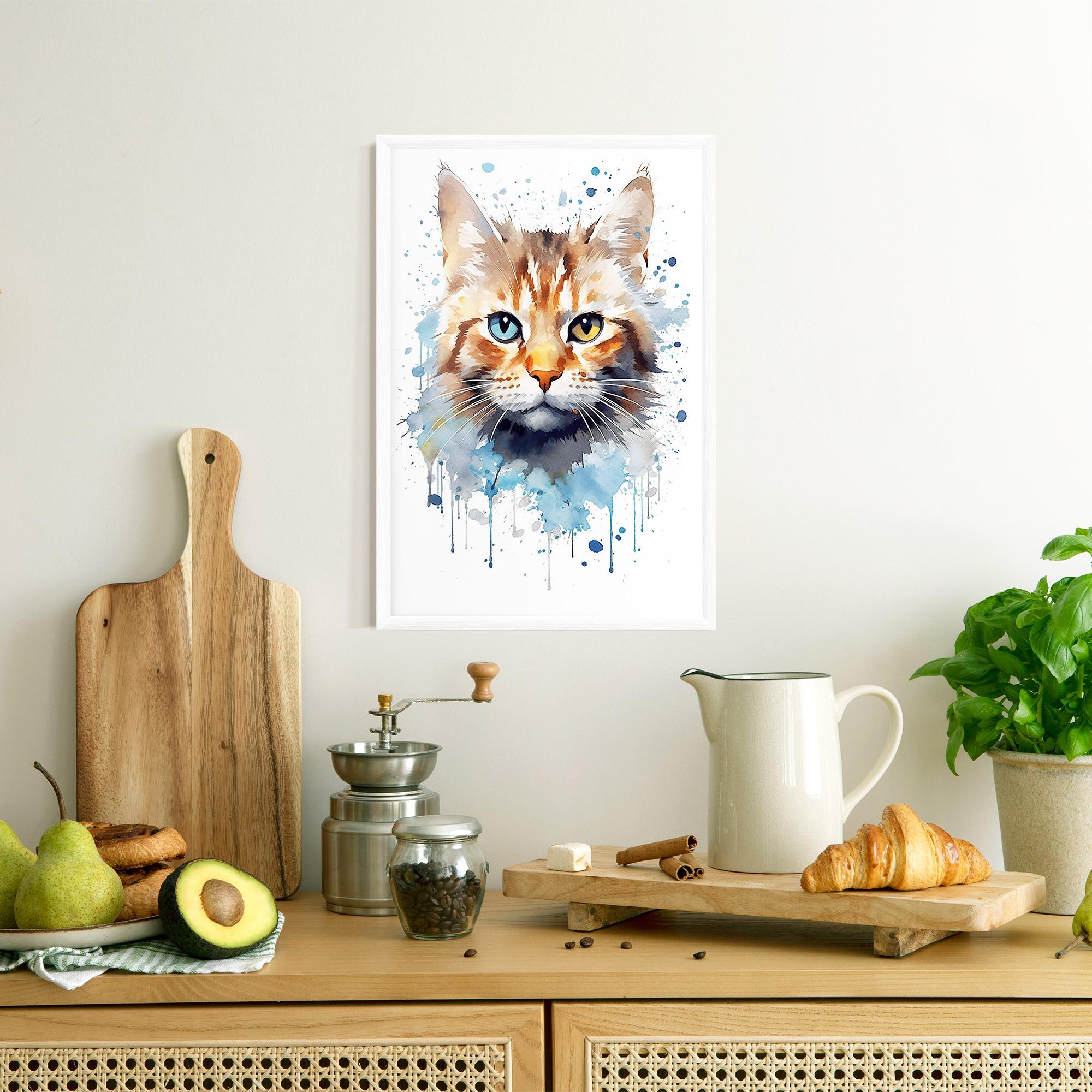 Poster Înrămat Orange Blue Eyes Cat mockup 8