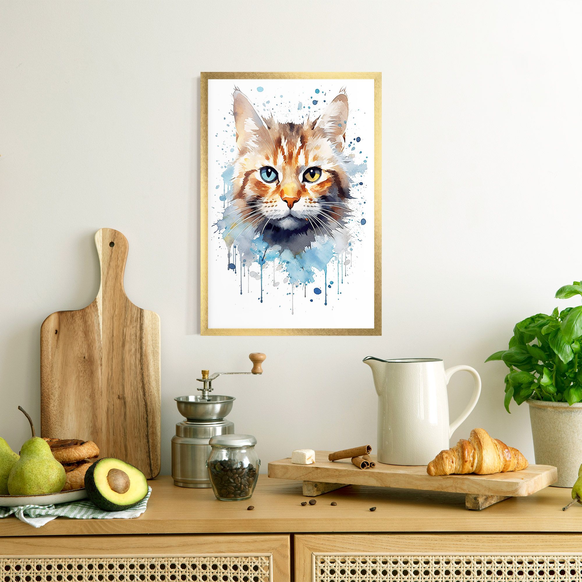 Orange Blue Eyes Cat mockup 8