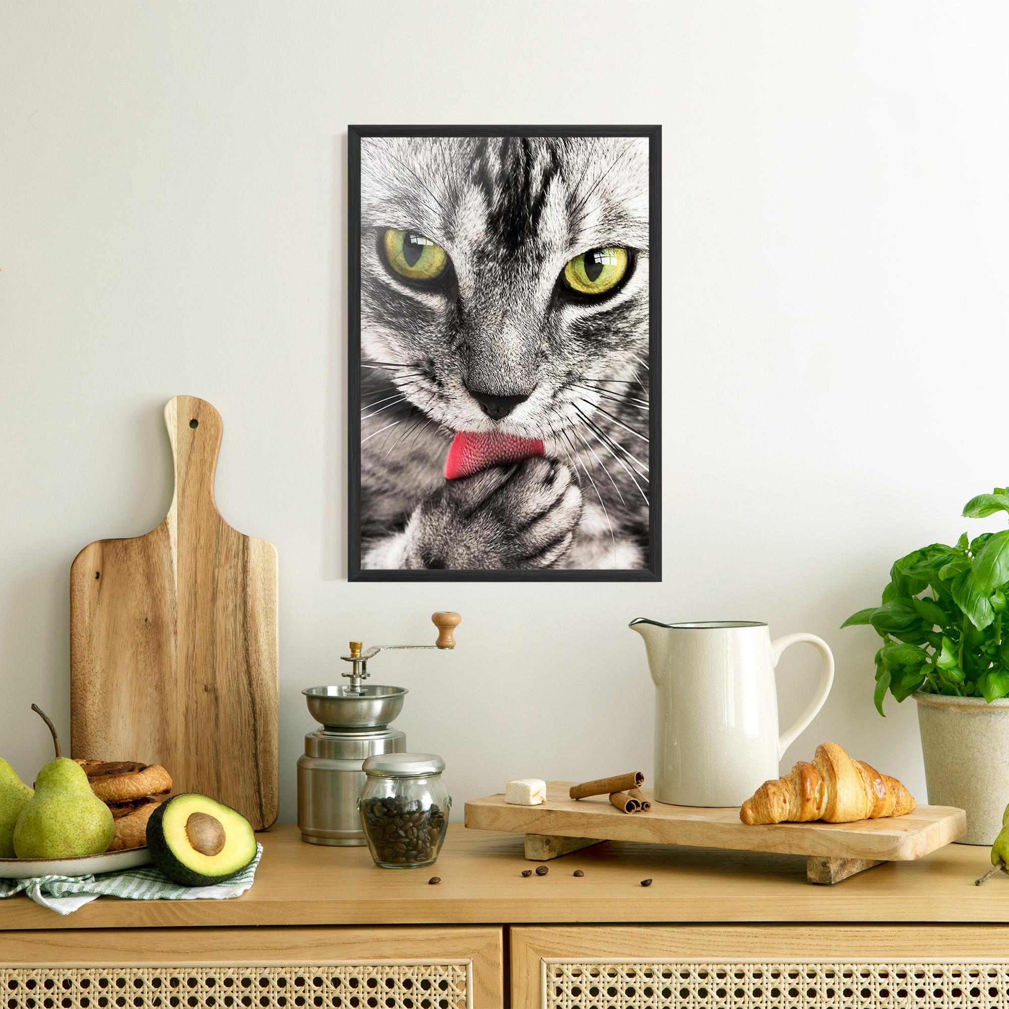 Poster Înrămat Green Eyes Close Up Cat mockup 8