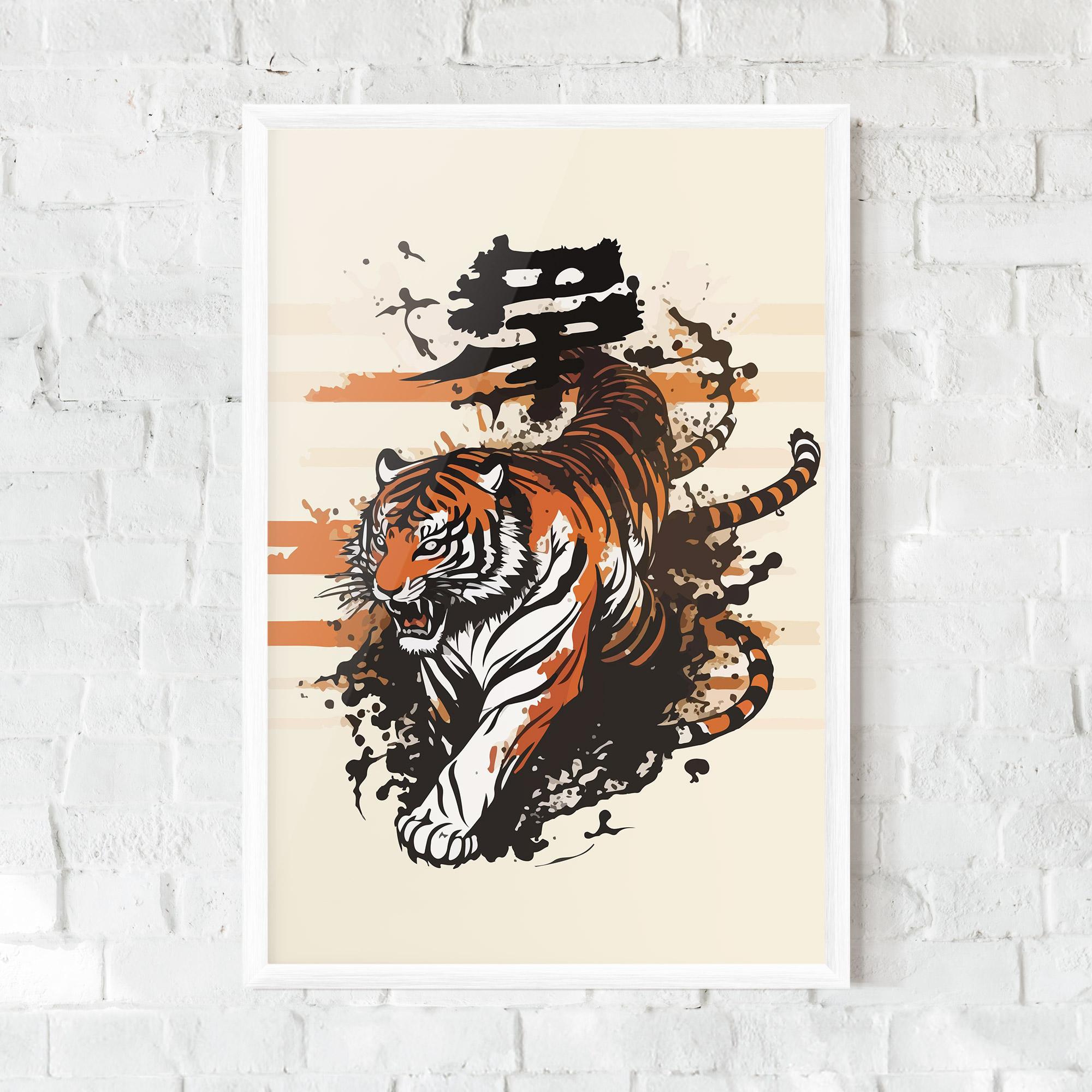 Poster Înrămat Asiatic Tiger mockup 0