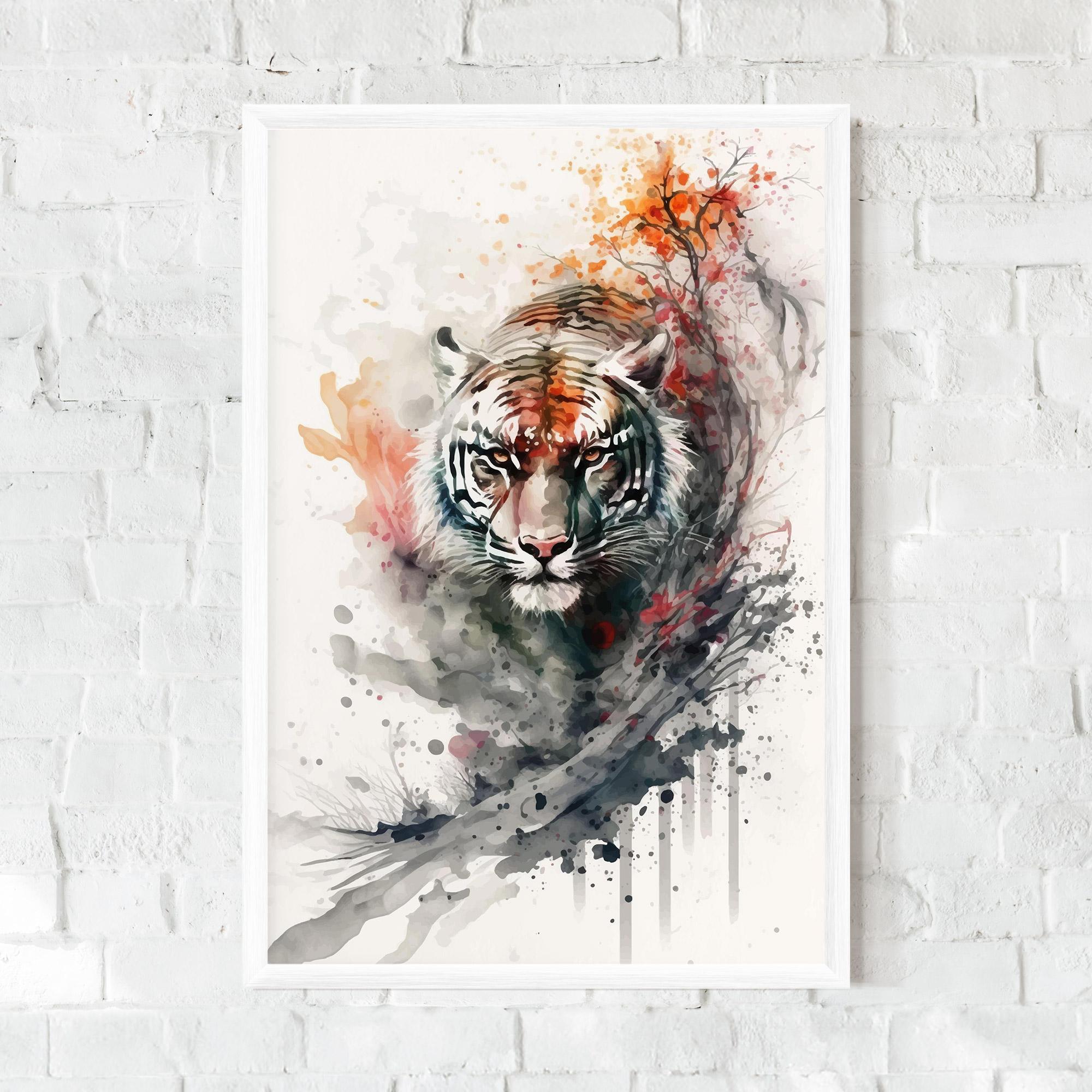 Poster Înrămat Beautiful Tiger Art mockup 0