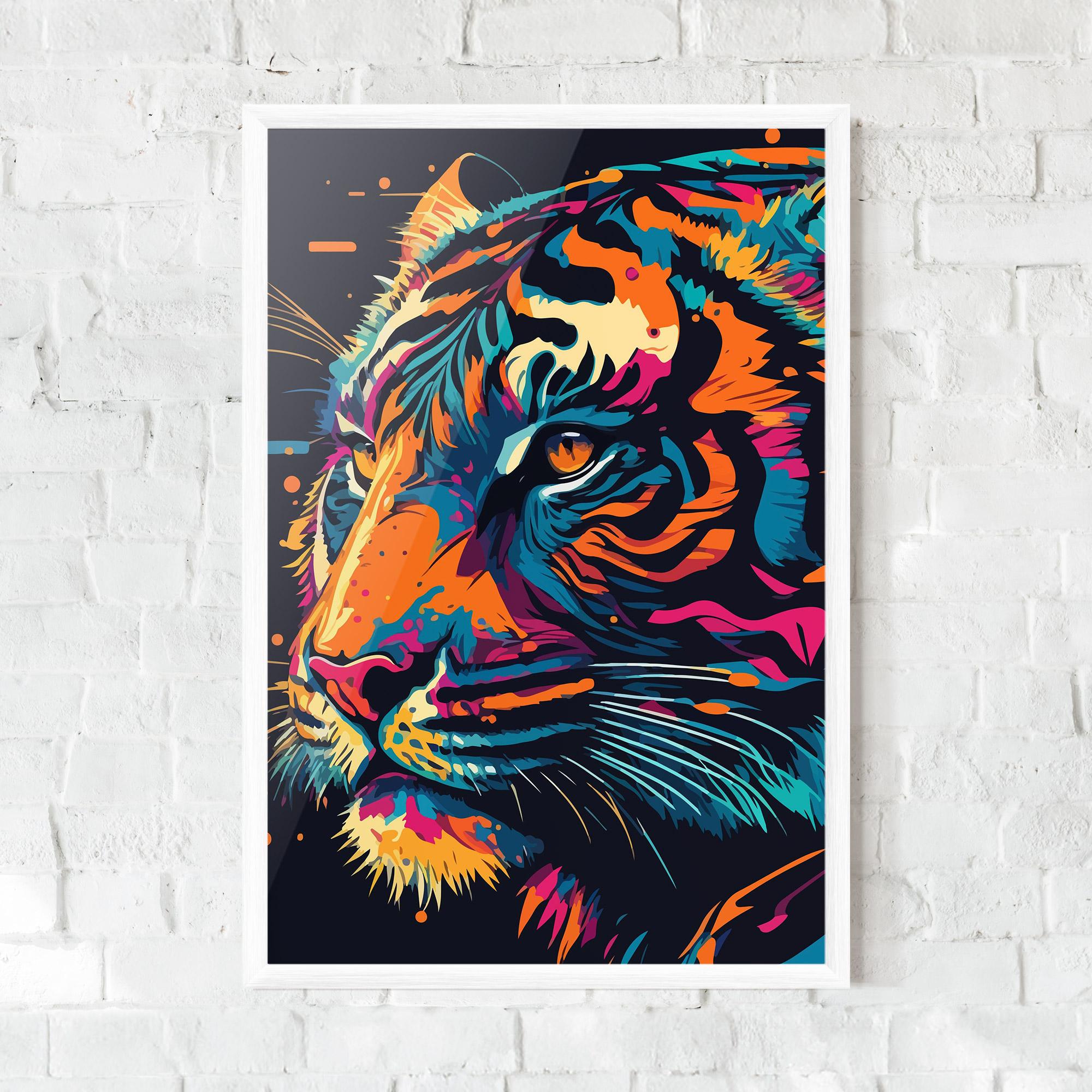 Poster Înrămat Colorful Tiger mockup 0
