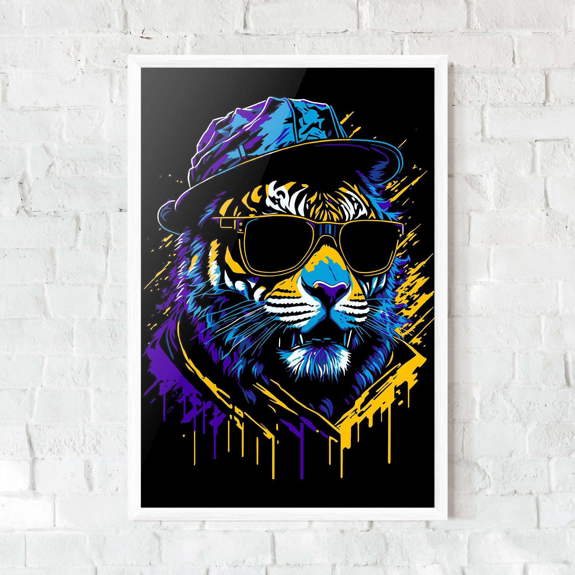 Poster Înrămat Glasses Tiger mockup 0