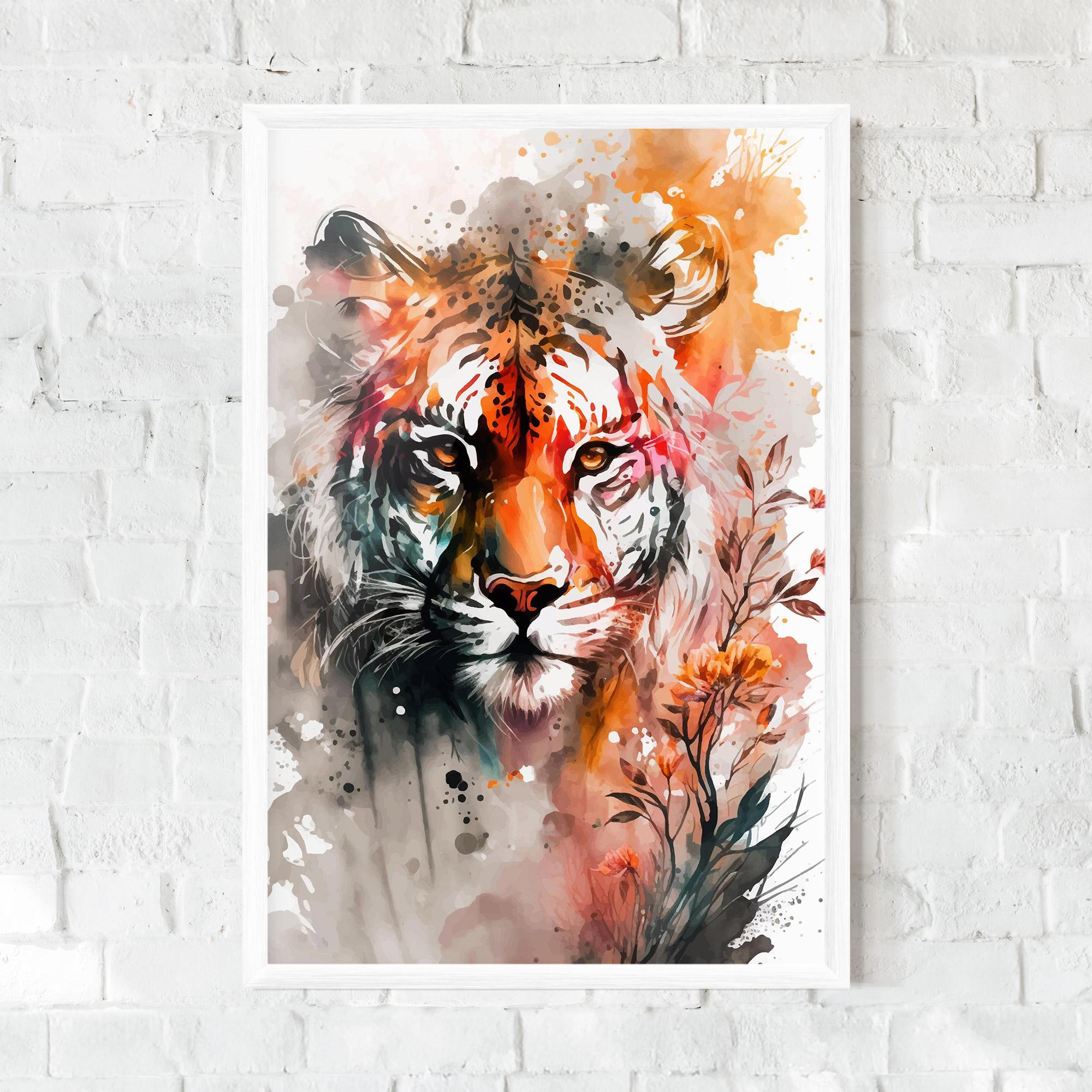 Poster Înrămat Orange Art Tiger mockup 0
