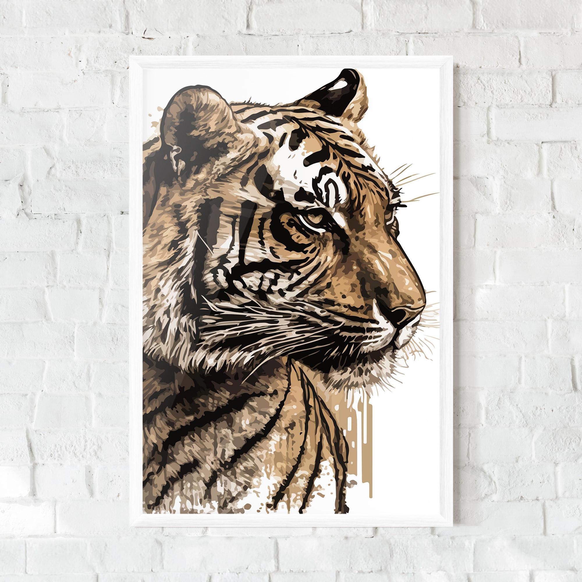 Poster Înrămat Pretty Tiger Art mockup 0